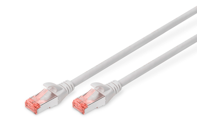 DIGITUS CAT 6 S/FTP Patchkabel - 3 m - SFTP - CAT 6 - geschirmt - halogenfrei - ohne Haken - Grau DIGITUS CAT 6 S/FTP Patchkabel - 3 m - SFTP - CAT 6 - geschirmt - halogenfrei - ohne Haken - Grau