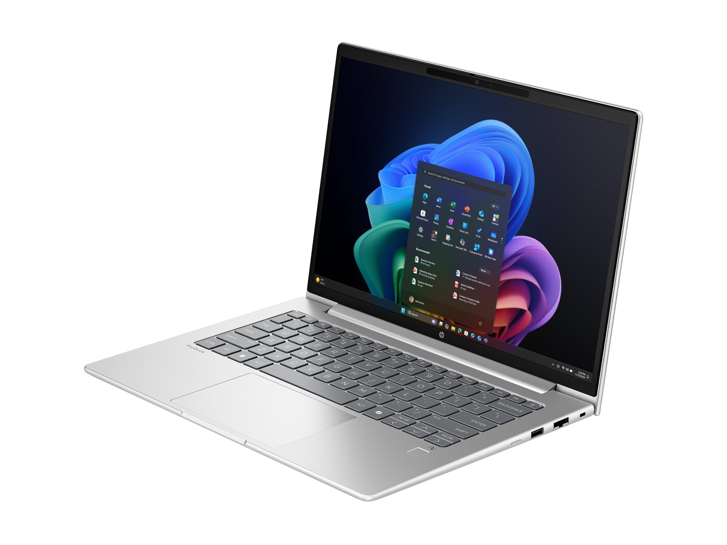 HP ProBook 4 G1i Notebook Next Gen AI - 177-Grad - IPS 1920 x 1200 - Wi-Fi 7 - Bluetooth - Schnellaluminium in Silber - kbd: Intl Englisch