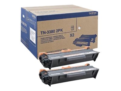 Brother TN3380 2PK - 2er-Pack - Schwarz - Original - Tonerpatrone - für Brother DCP-8110 - 8150 - 8155 - 8250 - HL-5440 - 5450 - 5470 - 6180 - MFC-8510 - 8520 - 8710 - 8950