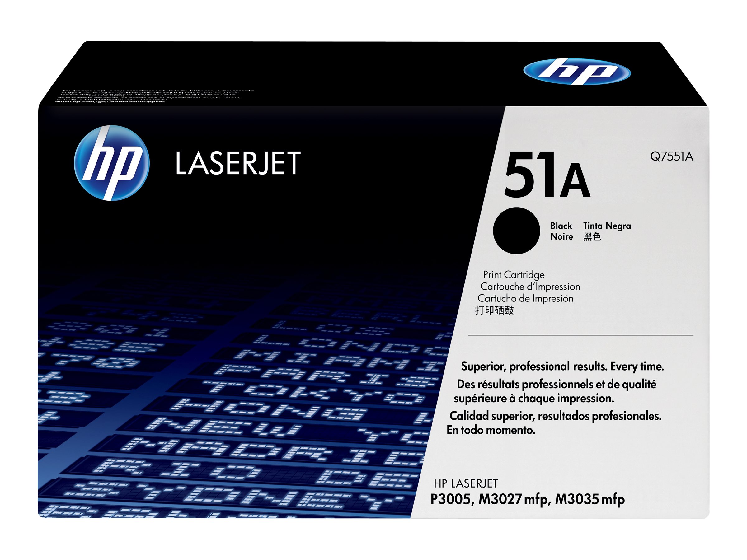 HP 51A - Schwarz - Original - LaserJet - Tonerpatrone (Q7551A) - für LaserJet M3027 - M3027x - M3035 - M3035xs - P3005 - P3005d - P3005dn - P3005n - P3005x HP 51A - Schwarz - Original - LaserJet - Tonerpatrone (Q7551A) - für LaserJet M3027 - M3027x - M3035 - M3035xs - P3005 - P3005d - P3005dn - P3005n - P3005x