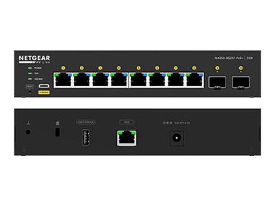 Netgear AV Line M4250-8G2XF-PoE+ - Switch - L3 - - + 2 x 10 Gigabit SFP+ - Seite-zu-Seite-Luftstrom - Desktop - PoE+ (220 W) Netgear AV Line M4250-8G2XF-PoE+ - Switch - L3 - - + 2 x 10 Gigabit SFP+ - Seite-zu-Seite-Luftstrom - Desktop - PoE+ (220 W)