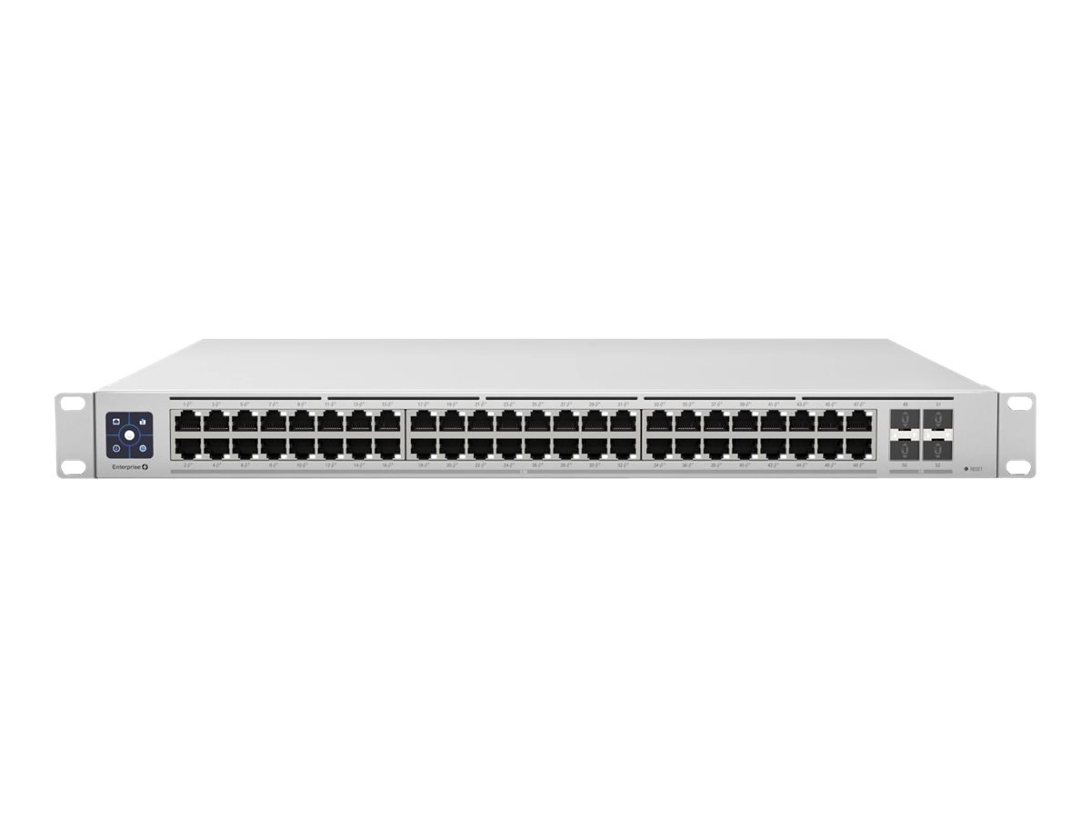 Ubiquiti UniFi Switch USW-Enterprise-48-PoE - Switch - L3 - managed - 48 x 100/1000/2.5G (PoE+) - + 4 x 1 Gigabit/10 Gigabit SFP+ (Uplink) - an Rack montierbar - PoE+ (720 W)