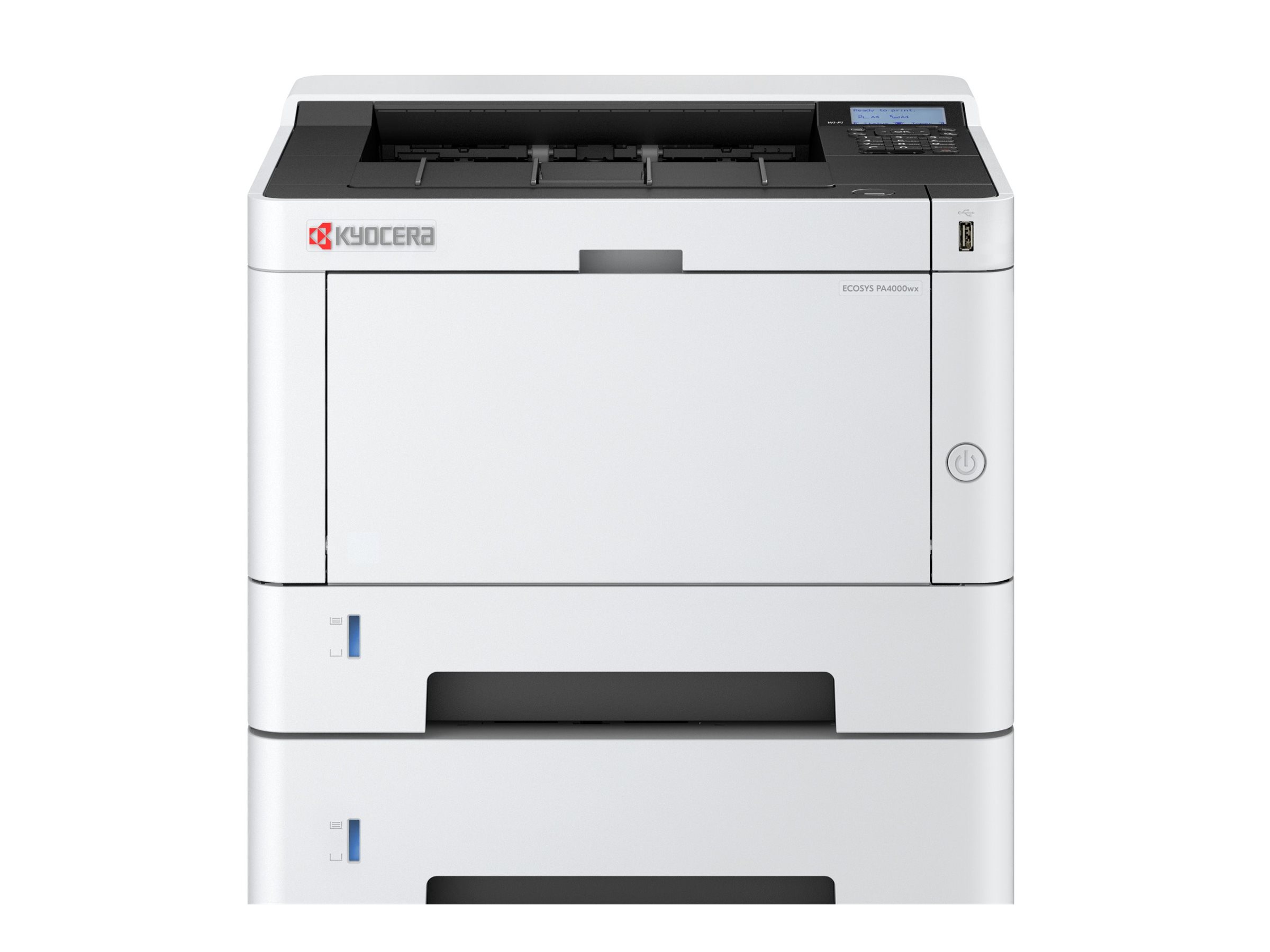 Kyocera ECOSYS PA4000wx - Drucker - s/w - Duplex - Laser - A4/Legal - 1200 x 1200 dpi - bis zu 40 Seiten/Min. - Kapazität: 350 Blätter - USB 2.0 - Gigabit LAN - USB-Host - Wi-Fi(ac) Kyocera ECOSYS PA4000wx - Drucker - s/w - Duplex - Laser - A4/Legal - 1200 x 1200 dpi - bis zu 40 Seiten/Min. - Kapazität: 350 Blätter - USB 2.0 - Gigabit LAN - USB-Host - Wi-Fi(ac)
