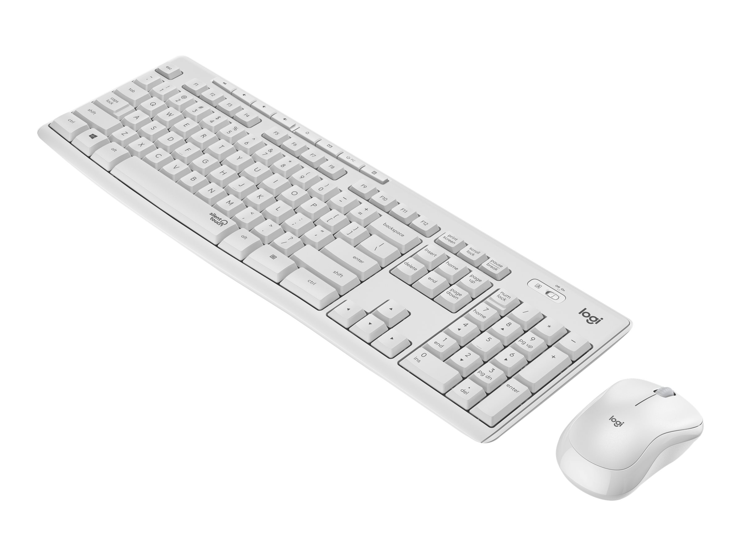 MK295 Silent - Tastatur-und-Maus-Set - kabellos - 2.4 GHz - QWERTZ - Deutsch - Off White