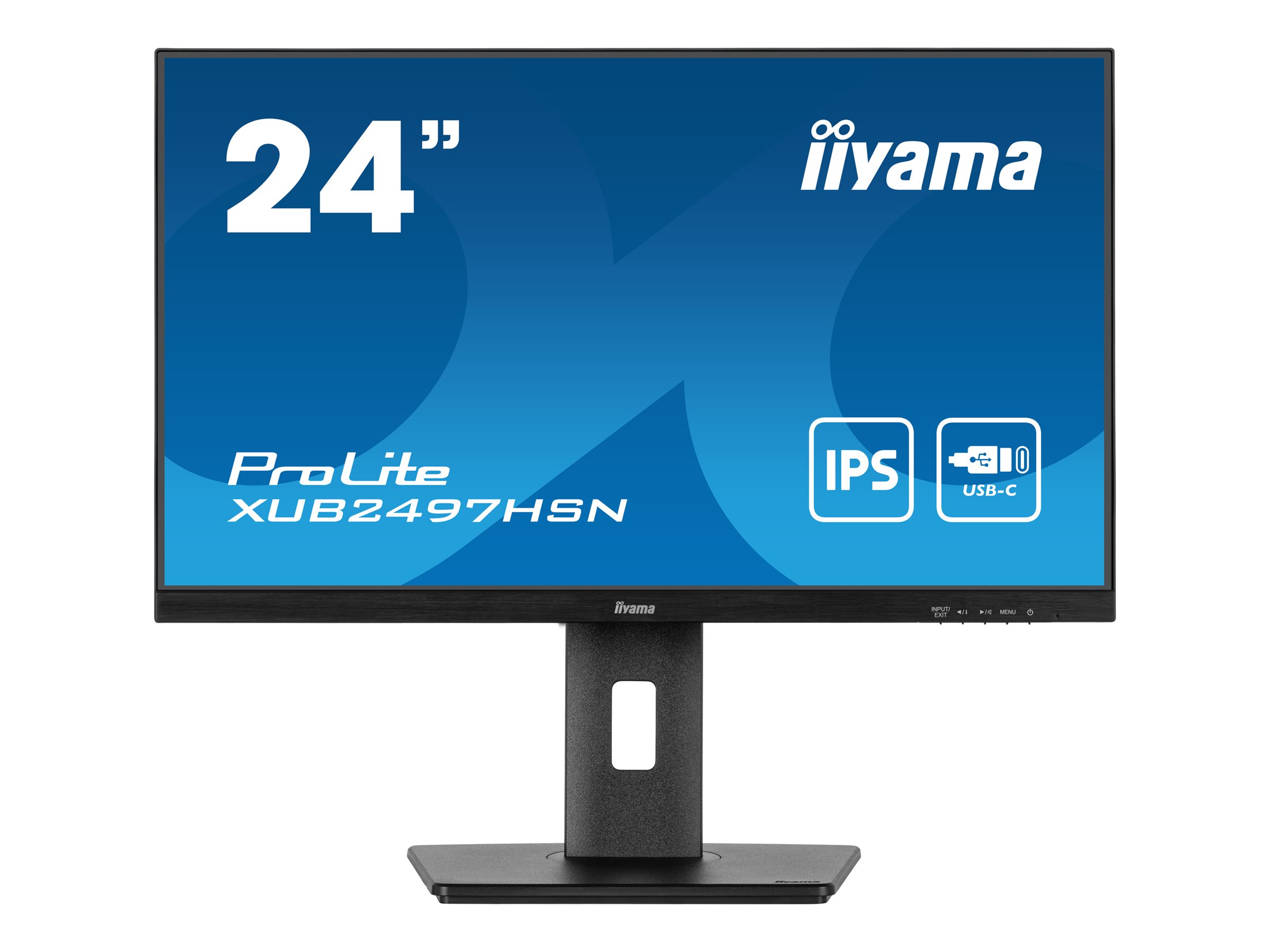 Iiyama ProLite XUB2497HSN-B2 - LED-Monitor - 61 cm - (23.8" sichtbar) - 1920 x 1080 Full HD (1080p) @ 100 Hz - IPS - 300 cd/m² - 1300:1 - 1 ms - HDMI - DisplayPort - USB-C - Lautsprecher - Schwarz - Matte