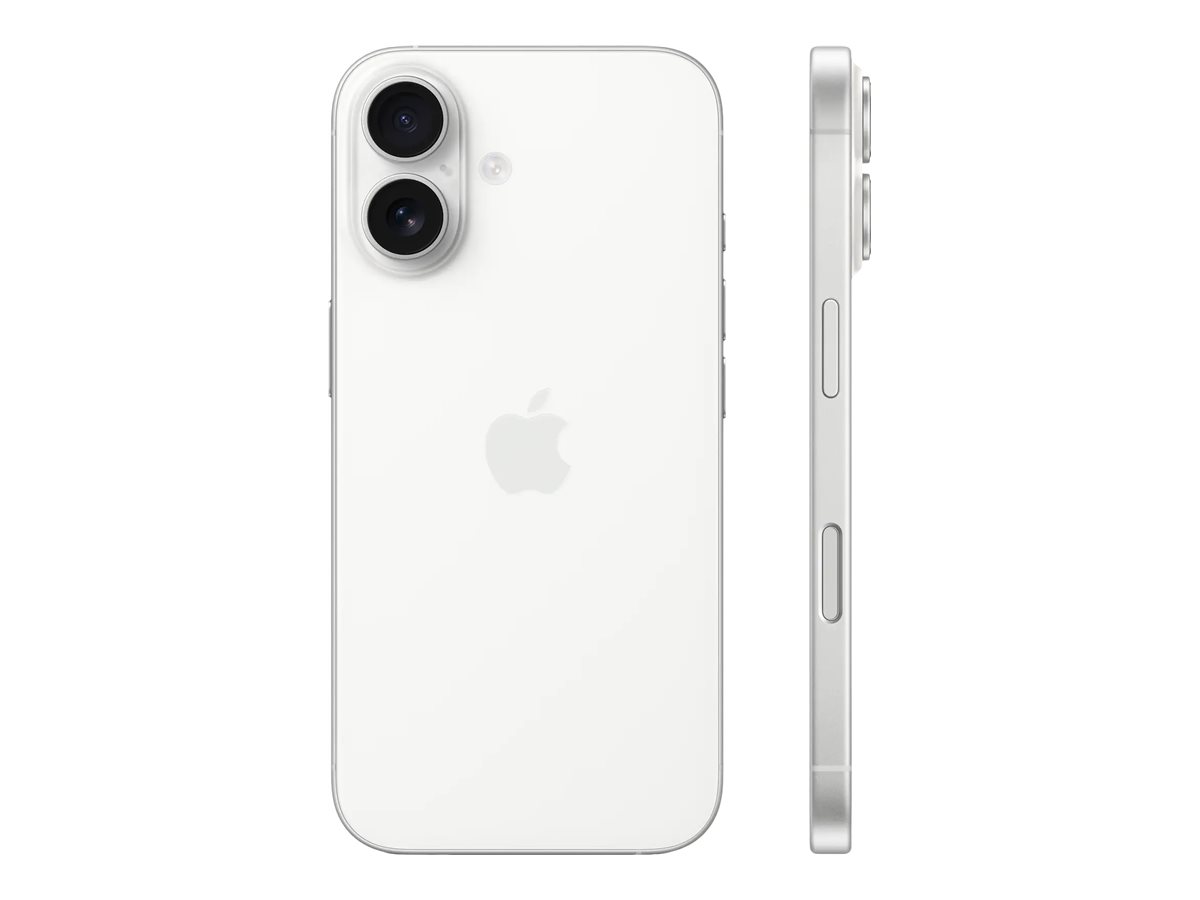 Apple iPhone 16 - 5G Smartphone - Dual-SIM / - OLED-Display - 6.1" - 2556 x 1179 Pixel - 2 x Rückkamera 48 MP - 12 MP - front camera 12 MP - weiß Apple iPhone 16 - 5G Smartphone - Dual-SIM / - OLED-Display - 6.1" - 2556 x 1179 Pixel - 2 x Rückkamera 48 MP - 12 MP - front camera 12 MP - weiß