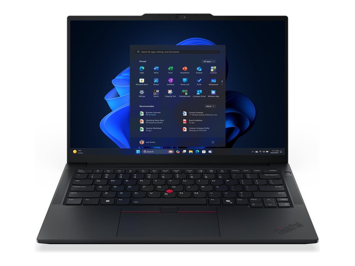 Lenovo ThinkPad E14 Gen 7 21SX - 180°-Scharnierdesign - Intel Core Ultra 7 255H / 2 GHz - Win 11 Pro - IPS 1920 x 1200 - Wi-Fi 6E - Bluetooth - Schwarz - kbd: Deutsch - mit 1 Jahr Lenovo Premier Support