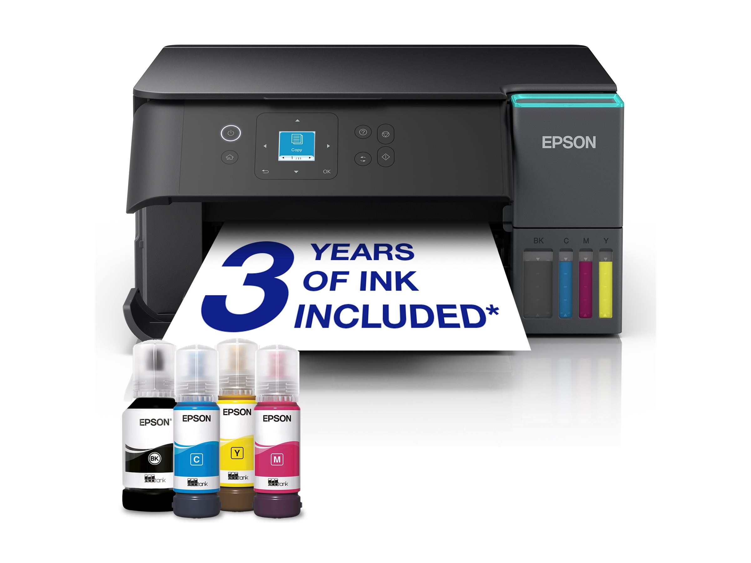 Epson EcoTank ET-2955 - Multifunktionsdrucker - - (Original) - A4/Letter (Medien) - bis zu 15 Seiten/Min. (Drucken) - 100 Blatt - Wi-Fi(ac) - USB - Schwarz