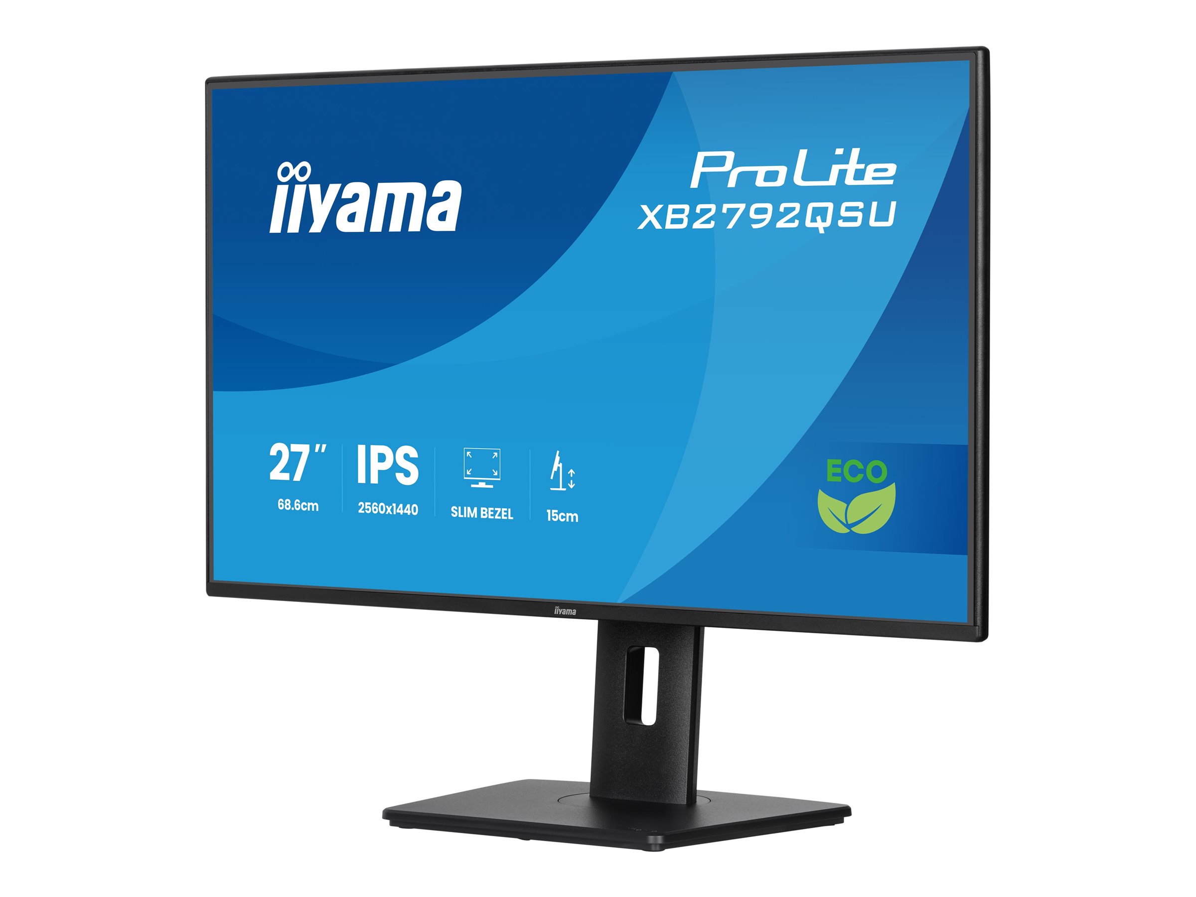 Iiyama ProLite XB2792QSU-B1 - LED-Monitor - 68.6 - 2560 x 1440 QHD @ 120 Hz - IPS - 350 cd/m² - 1500:1 - 3 ms - HDMI - DisplayPort - Lautsprecher - Schwarz - Matte Iiyama ProLite XB2792QSU-B1 - LED-Monitor - 68.6 - 2560 x 1440 QHD @ 120 Hz - IPS - 350 cd/m² - 1500:1 - 3 ms - HDMI - DisplayPort - Lautsprecher - Schwarz - Matte