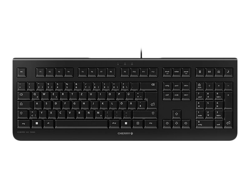 CHERRY KC 1000 - Tastatur - Deutsch - Schwarz - USB - USB 2.0 - Multimedia-Tasten - Deutschland - CE - FCC - TÜV/GS
