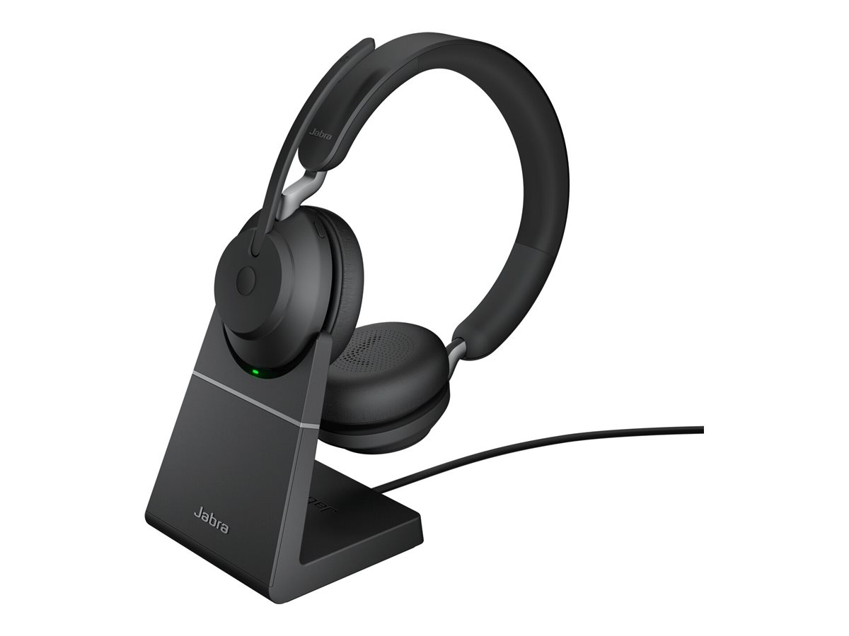 Jabra Evolve2 65 UC Stereo USB-ABluetooth mit Ladestation - Bluetooth - kabellos - USB-A - Geräuschisolierung - Schwarz - mit Ladestation Jabra Evolve2 65 UC Stereo USB-ABluetooth mit Ladestation - Bluetooth - kabellos - USB-A - Geräuschisolierung - Schwarz - mit Ladestation
