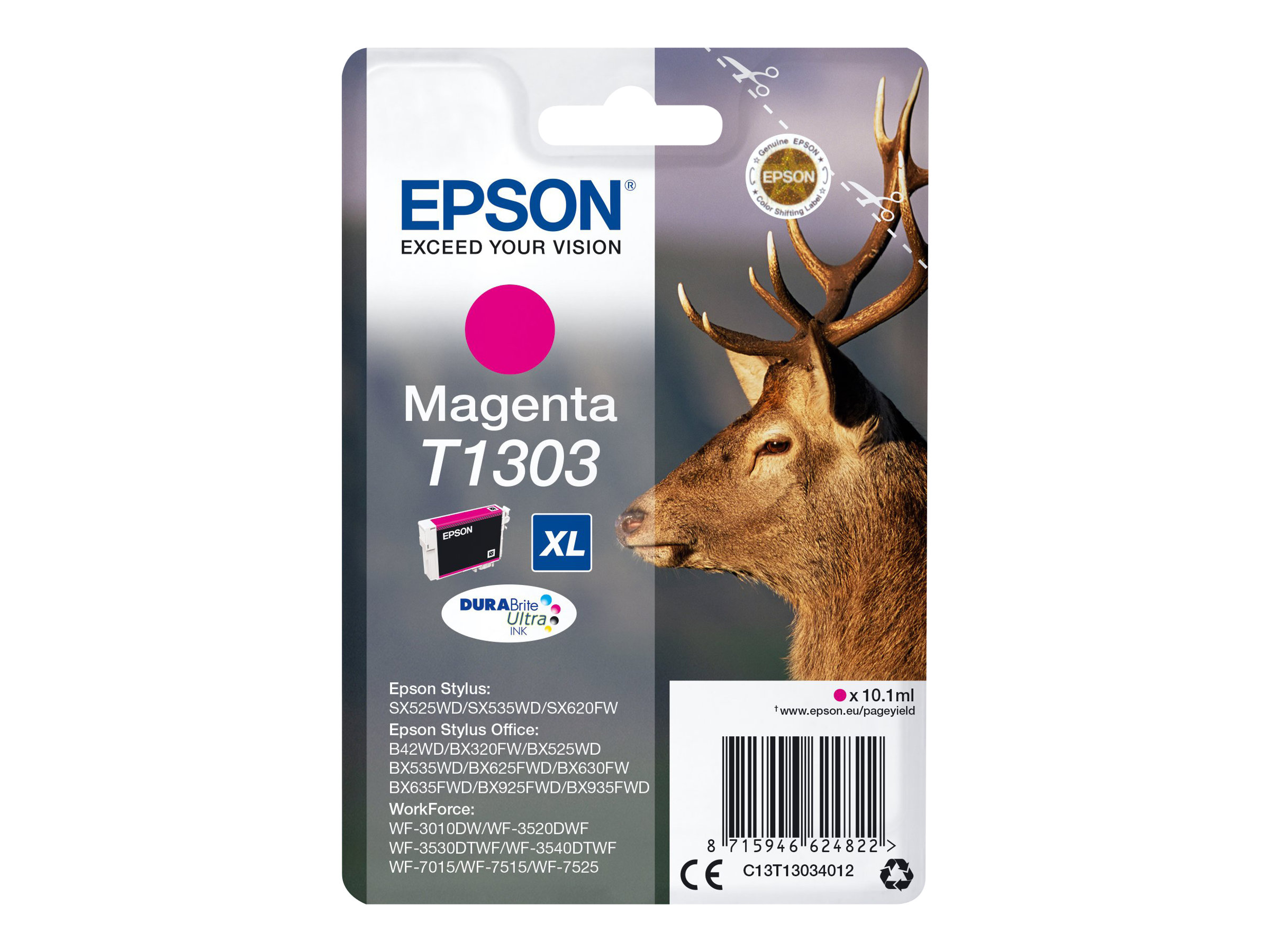 INK CARTR DURABRITE ULTRA MAGE - Blisterverpackung - Tintenpatrone - für Stylus Office BX630 - BX635 - BX935; WorkForce WF-3010 - 3520 - 3530 - 3540 - 7015 - 7515 - 7525 INK CARTR DURABRITE ULTRA MAGE - Blisterverpackung - Tintenpatrone - für Stylus Office BX630 - BX635 - BX935; WorkForce WF-3010 - 3520 - 3530 - 3540 - 7015 - 7515 - 7525