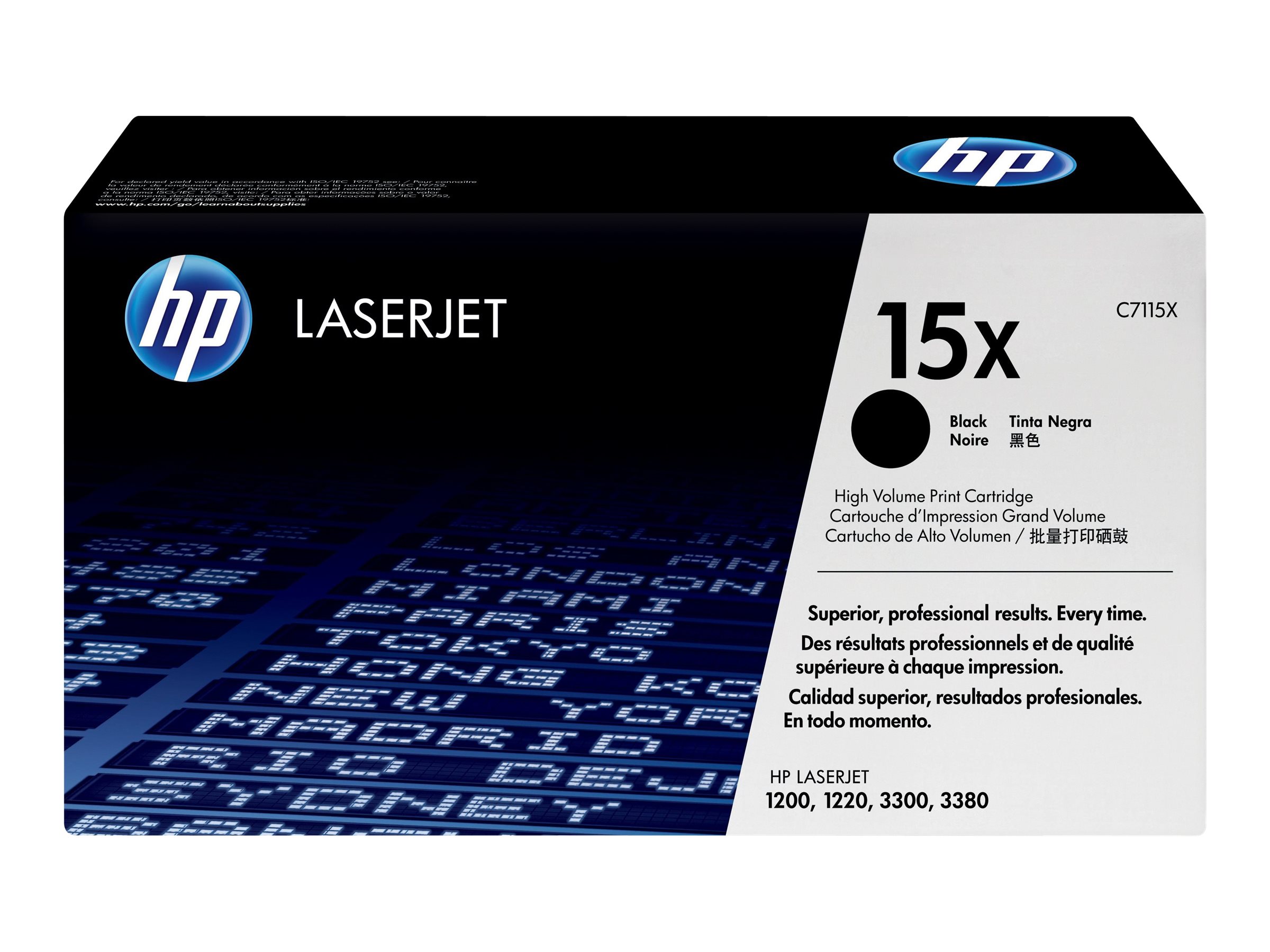 HP 15X - Hohe Ergiebigkeit - Schwarz - original - LaserJet - Tonerpatrone (C7115X) - für LaserJet 1000 - 1200 - 1220 - 3300 - 3310 - 3320 - 3330 - 3380 HP 15X - Hohe Ergiebigkeit - Schwarz - original - LaserJet - Tonerpatrone (C7115X) - für LaserJet 1000 - 1200 - 1220 - 3300 - 3310 - 3320 - 3330 - 3380