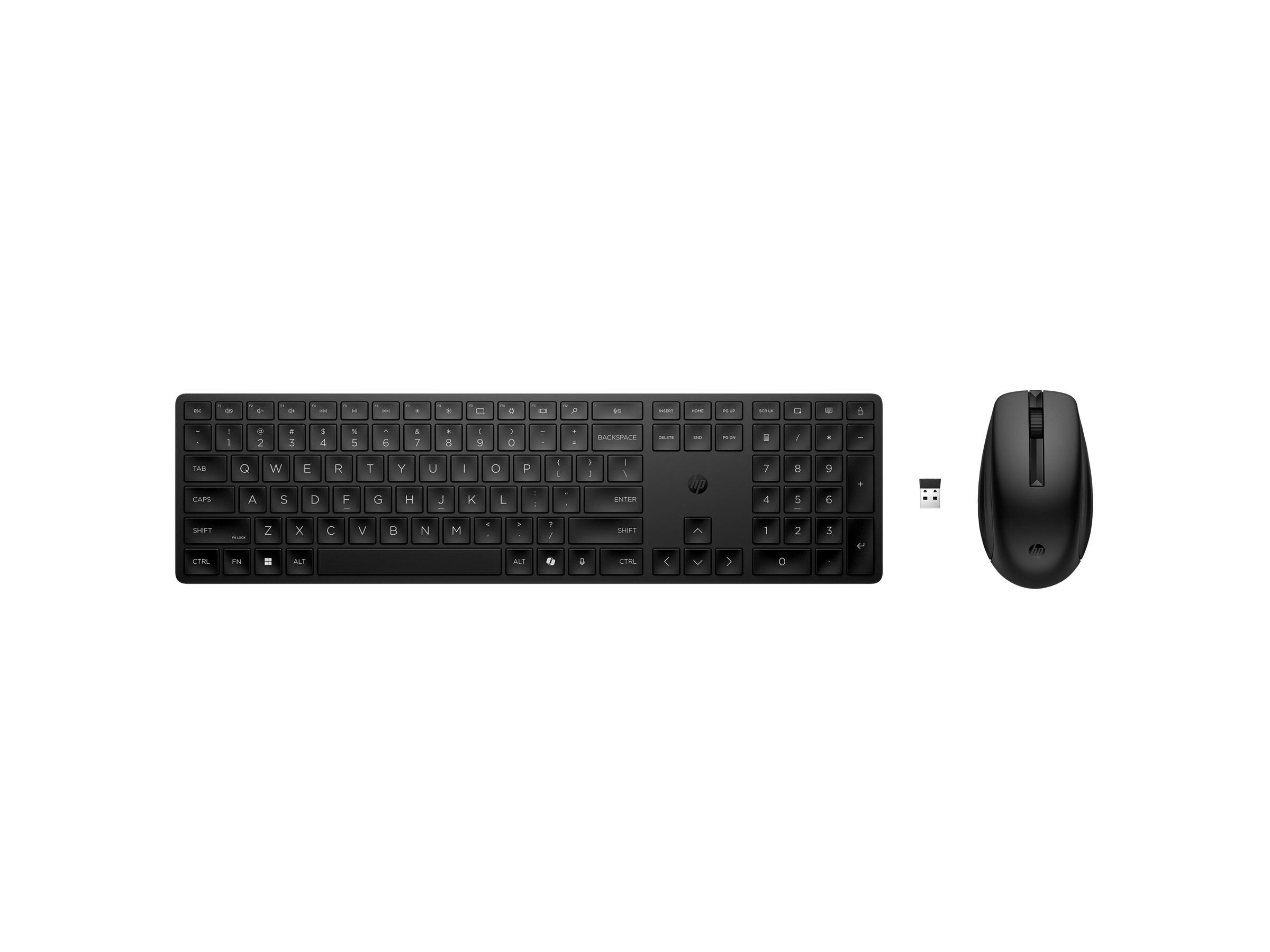 HP 655 - Tastatur-und-Maus-Set - 100% - full size - kabellos - 2.4 GHz - Deutsch - Schwarz - Smart Buy