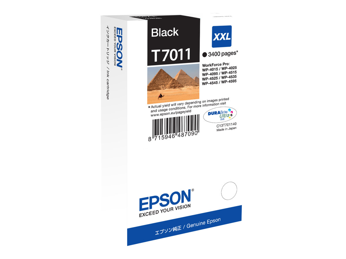 Tintenpatrone C13T70114010 XXL schwarz - Blisterverpackung - Tintenpatrone - für WorkForce Pro WP-4015 DN - WP-4095 DN - WP-4515 DN - WP-4525 DNF - WP-4595 DNF Tintenpatrone C13T70114010 XXL schwarz - Blisterverpackung - Tintenpatrone - für WorkForce Pro WP-4015 DN - WP-4095 DN - WP-4515 DN - WP-4525 DNF - WP-4595 DNF