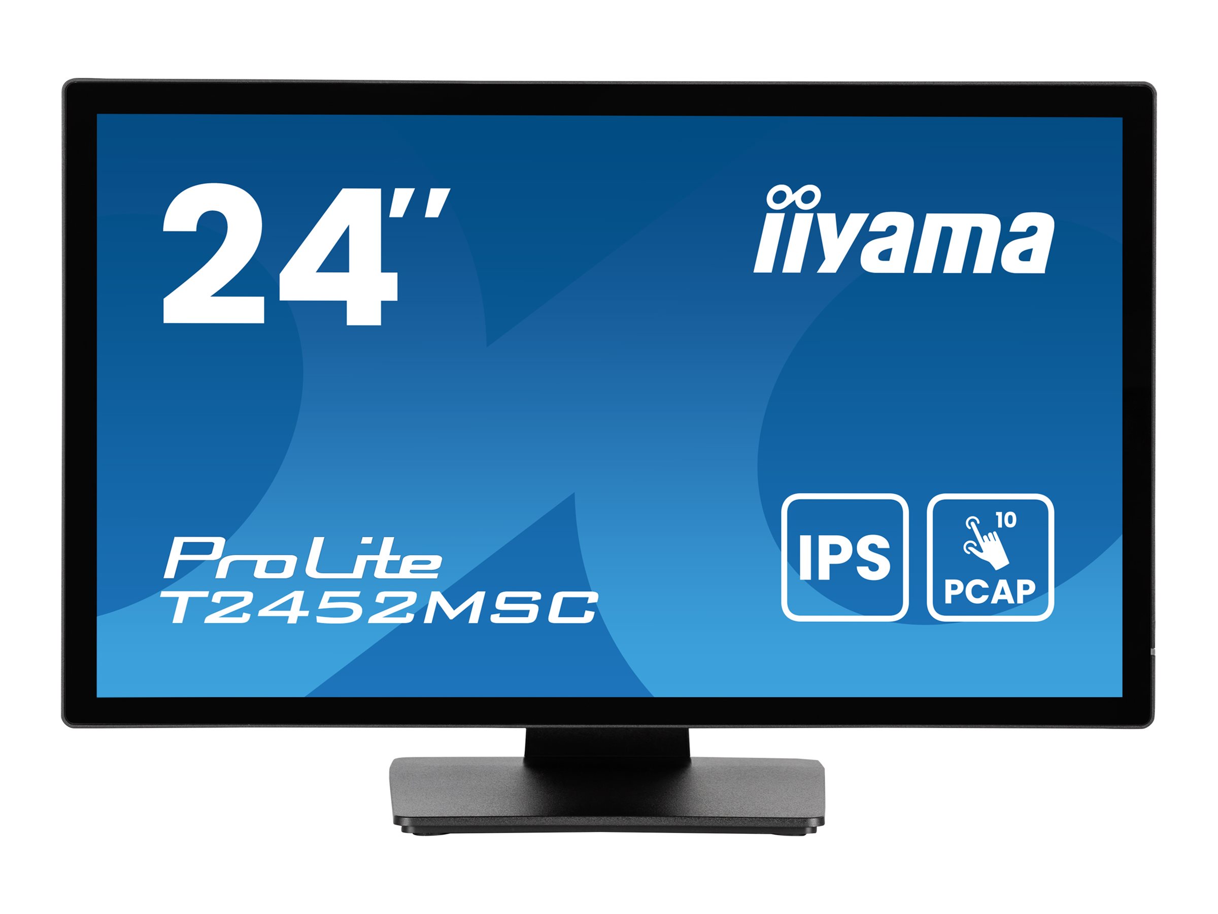 Iiyama ProLite T2452MSC-B1AG - LED-Monitor - 61 cm - (23.8" sichtbar) - Touchscreen - 1920 x 1080 Full HD (1080p) - IPS - 400 cd/m² - 1000:1 - 14 ms - HDMI - DisplayPort - Lautsprecher - mattschwarz