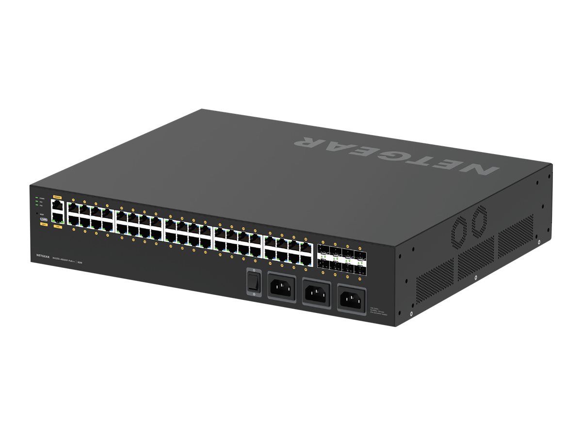 Netgear AV Line M4250-40G8XF-PoE++ - Switch - L3 - - + 8 x 1 Gigabit / 10 Gigabit SFP+ - Seite-zu-Seite-Luftstrom - an Rack montierbar - PoE++ (2880 W)