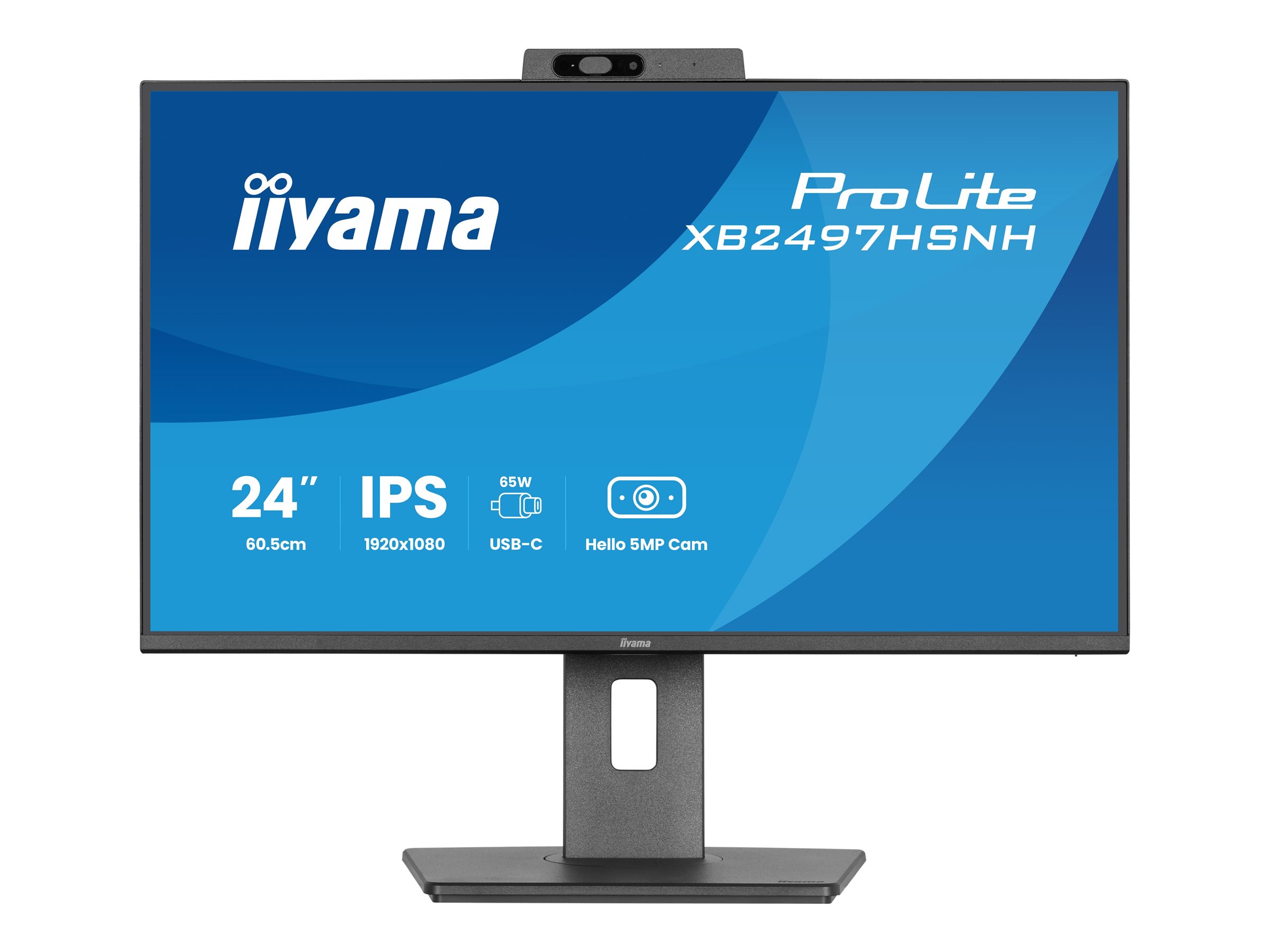 Iiyama ProLite XB2497HSNH-B1 - LED-Monitor - (23.8" sichtbar) - 1920 x 1080 Full HD (1080p) @ 100 Hz - IPS - 350 cd/m² - 1500:1 - 1 ms - HDMI - DisplayPort - USB-C - Lautsprecher - Schwarz - Matte