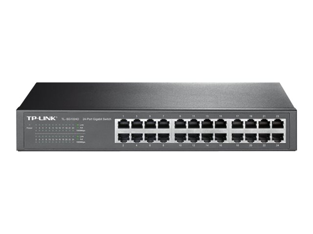 Switch TL-SG1024D 24-Port 19"(1HE) Gigabit-RJ-45-Ports Auto-MDI - Desktop - an Rack montierbar