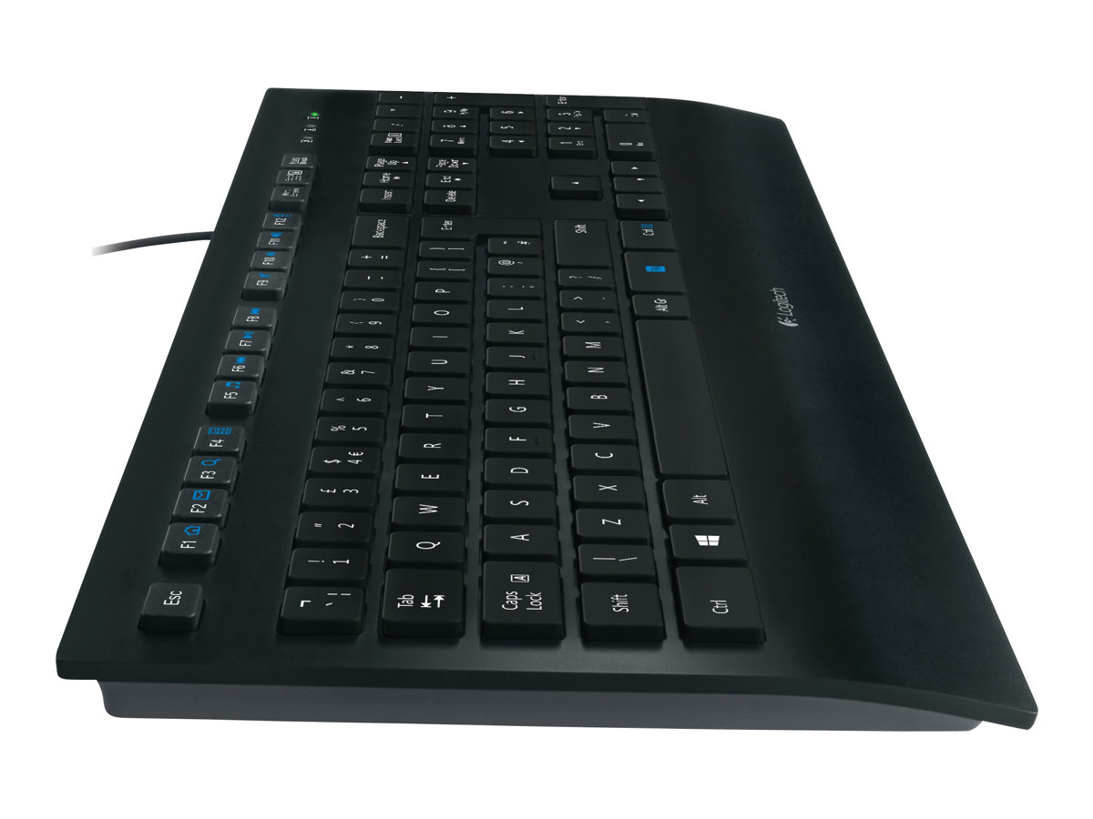 Tastatur K280e Corded Keyboard for Business - Kabelgebundene Business Tastatur für Windows - Linux und Chrome - USB-Anschluss - Handballenauflage - Spritzwassergeschützt - PC/Laptop - Deutsches QWERTZ-Layout - Schwarz