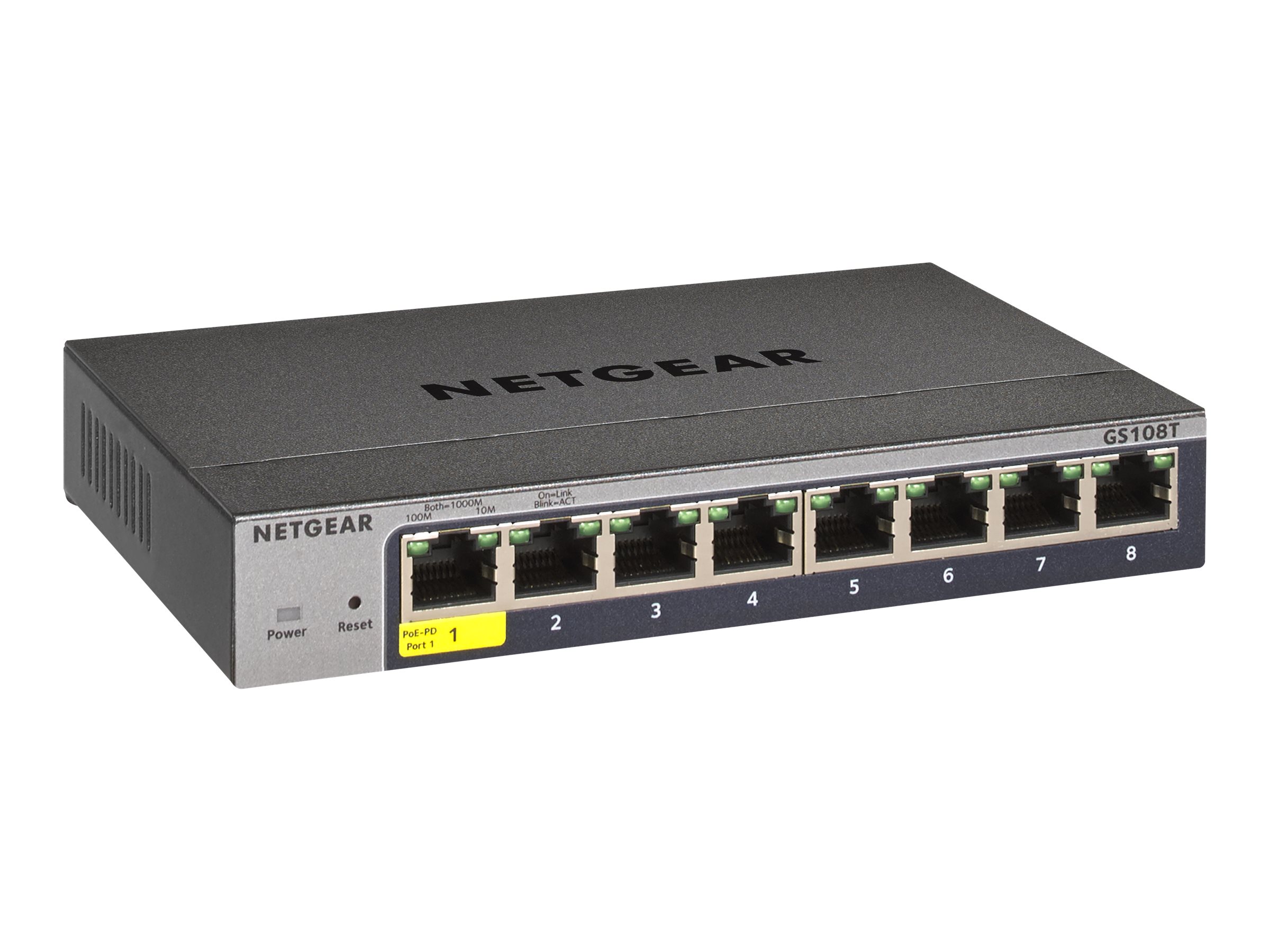 Netgear Smart GS108Tv3 - Switch - Smart - 8 x - Desktop - wandmontierbar - DC Power Netgear Smart GS108Tv3 - Switch - Smart - 8 x - Desktop - wandmontierbar - DC Power