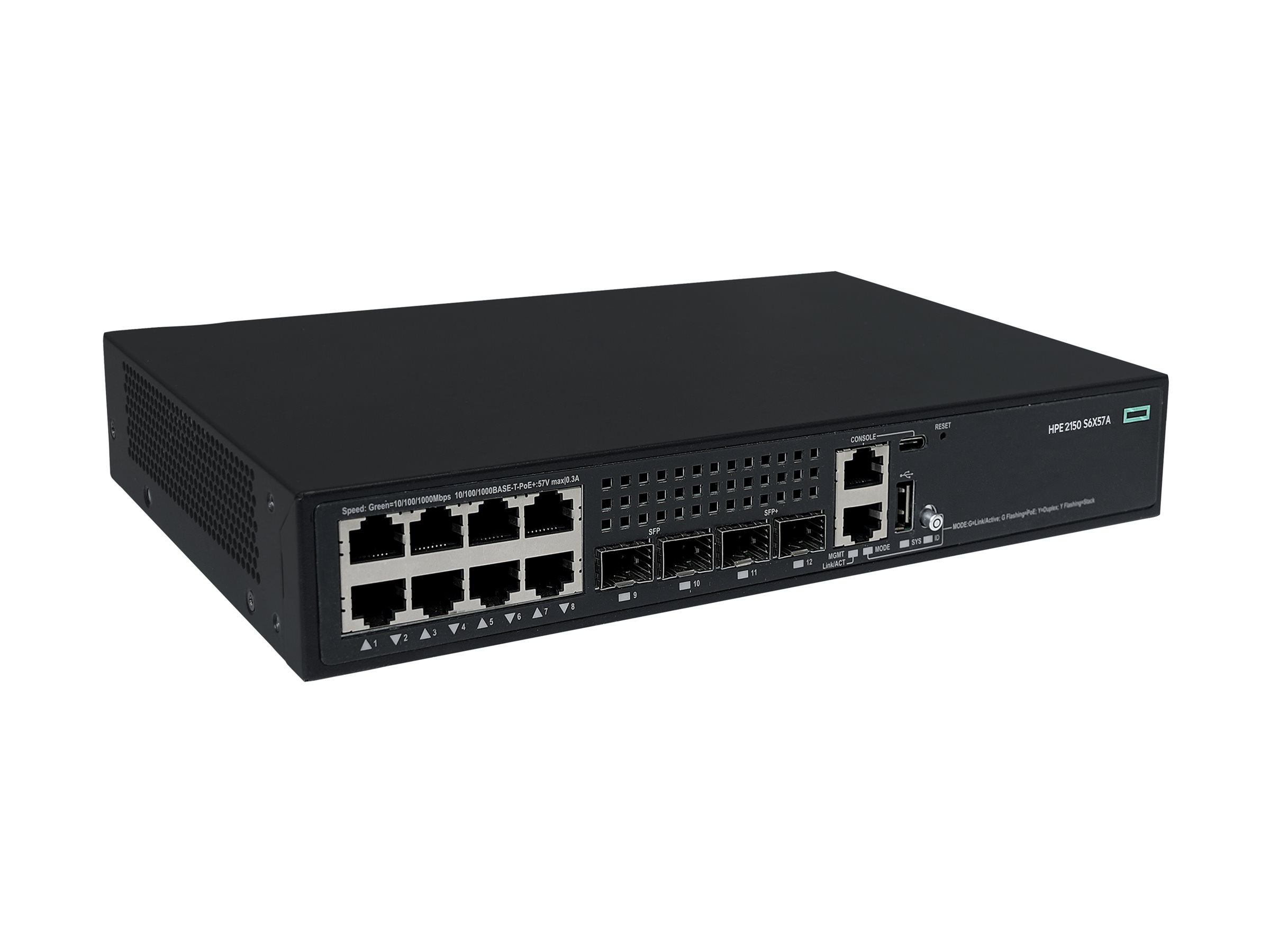 HPE Networking Comware 2150 8p 10M/100M/1G PoE+ 2p Switch - + 2 x 1000Base-X SFP + 2 x 1 Gigabit / 10 Gigabit SFP+ (Uplink / Stacking) - an Rack montierbar - PoE+ (125 W) HPE Networking Comware 2150 8p 10M/100M/1G PoE+ 2p Switch - + 2 x 1000Base-X SFP + 2 x 1 Gigabit / 10 Gigabit SFP+ (Uplink / Stacking) - an Rack montierbar - PoE+ (125 W)