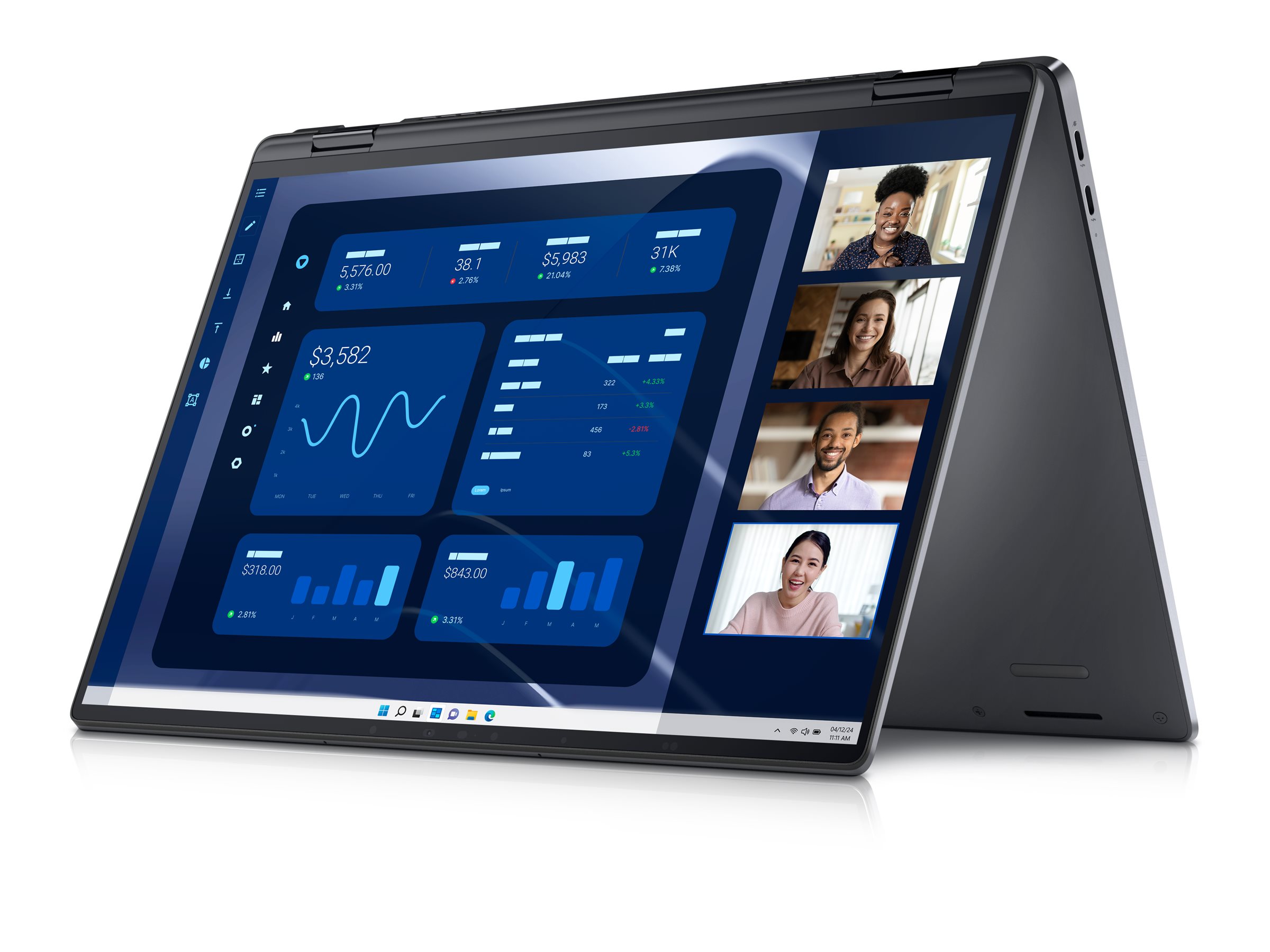 Dell Latitude 9450 2-in-1 - Flip-Design - Intel - IPS Touchscreen 2560 x 1600 (QHD+) - Wi-Fi 7 - Graphite - BTS - mit 3 Jahre Vor-Ort-Basisservice nach Diagnose per Fernzugriff - nur Hardware-Support