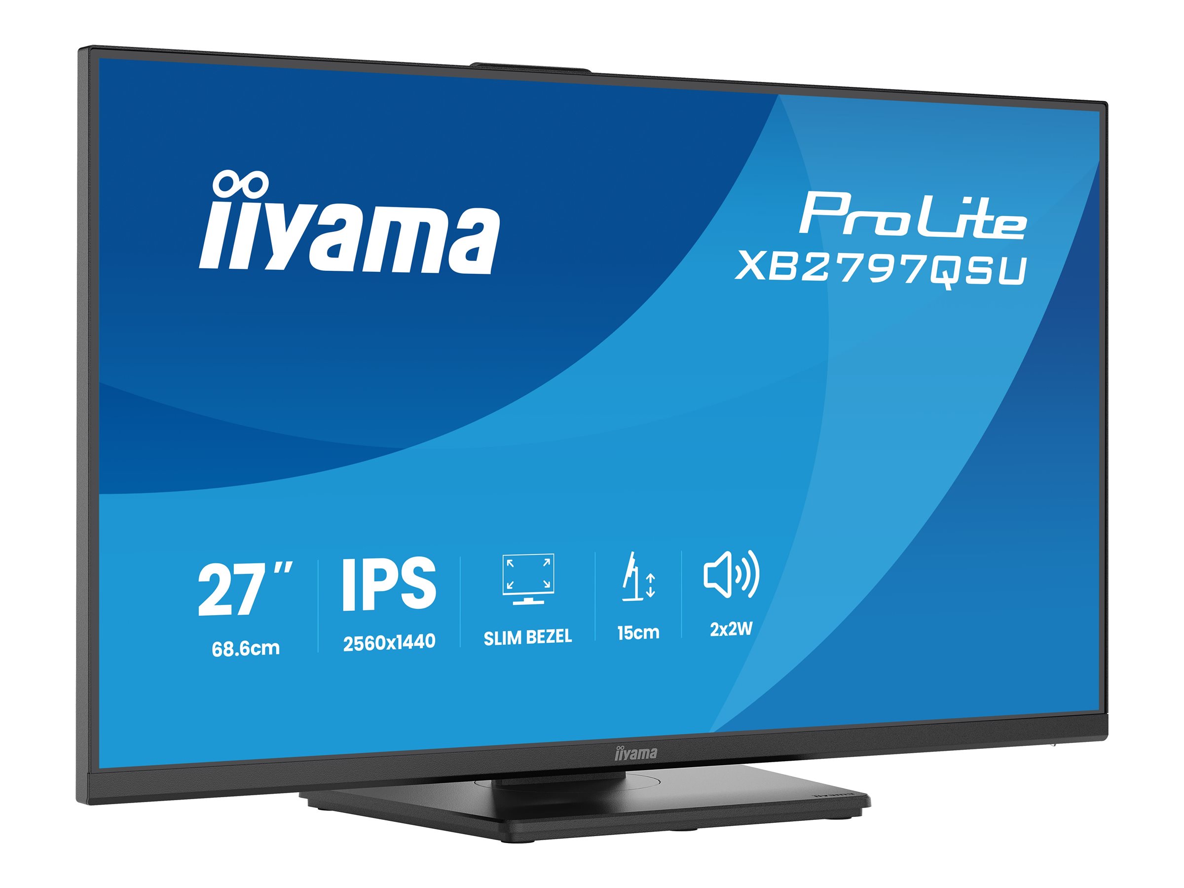Iiyama ProLite XB2797QSU-B1 - LED-Monitor - 2560 x 1440 QHD @ 75 Hz - IPS - 350 cd/m² - 1000:1 - 1 ms - 2xHDMI - DisplayPort - Lautsprecher - Schwarz - Matte