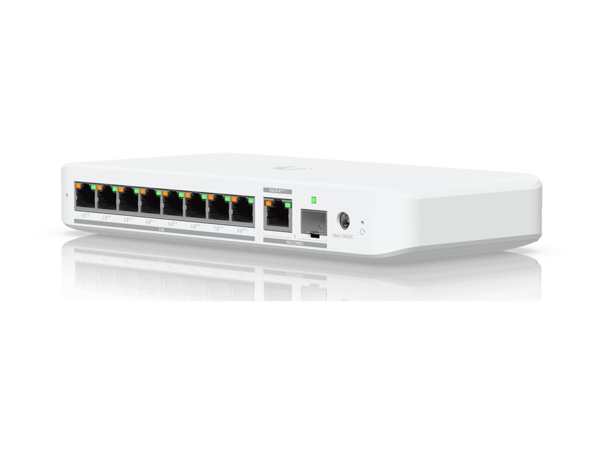 Ubiquiti UniFi Flex 2.5G PoE - Switch - managed - 8 x 2.5GBase-T + 1 x 10Gb Ethernet + 1 x 10Gb Ethernet SFP+ - Desktop - wandmontierbar - an DIN-Schiene montierbar - PoE++