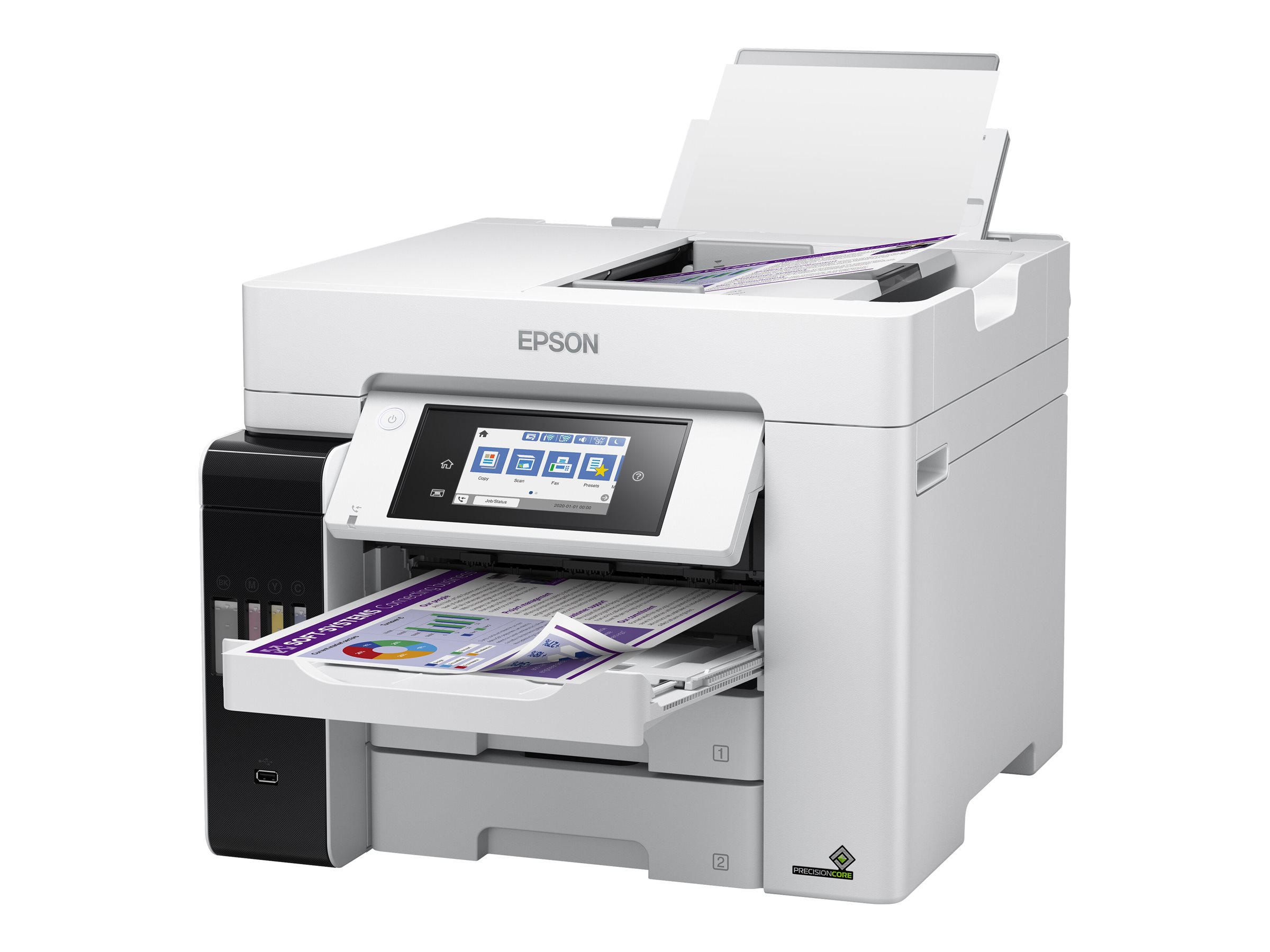 EcoTank ET-5880 - Multifunktionsdrucker - Farbe - (Original) - A4 (Medien) - bis - (Original) - A4 (Medien) - bis zu 25 Seiten/Min. (Drucken) - 550 Blatt - 33.6 Kbps - USB - LAN - Wi-Fi