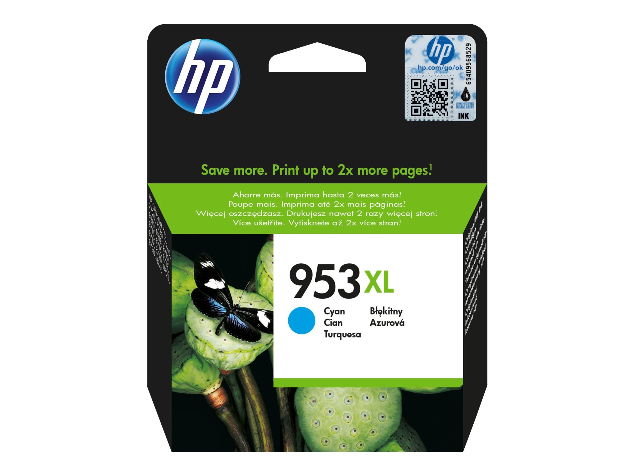HP 953XL - 20 ml - Hohe Ergiebigkeit - Cyan - Original - Tintenpatrone - für Officejet Pro 77XX - 82XX - 87XX