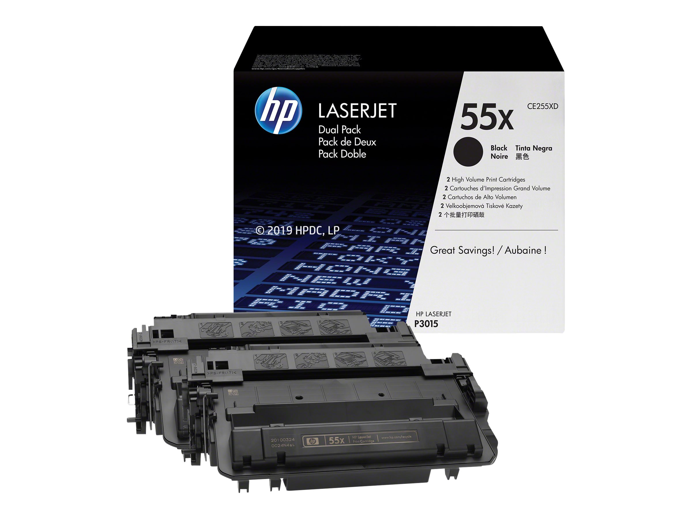 HP Toner CE255XD schwarz für LaserJet Enterprise P3015 2er Pack - für LaserJet Enterprise MFP M525; LaserJet Enterprise Flow MFP M525; LaserJet Managed MFP M525 HP Toner CE255XD schwarz für LaserJet Enterprise P3015 2er Pack - für LaserJet Enterprise MFP M525; LaserJet Enterprise Flow MFP M525; LaserJet Managed MFP M525