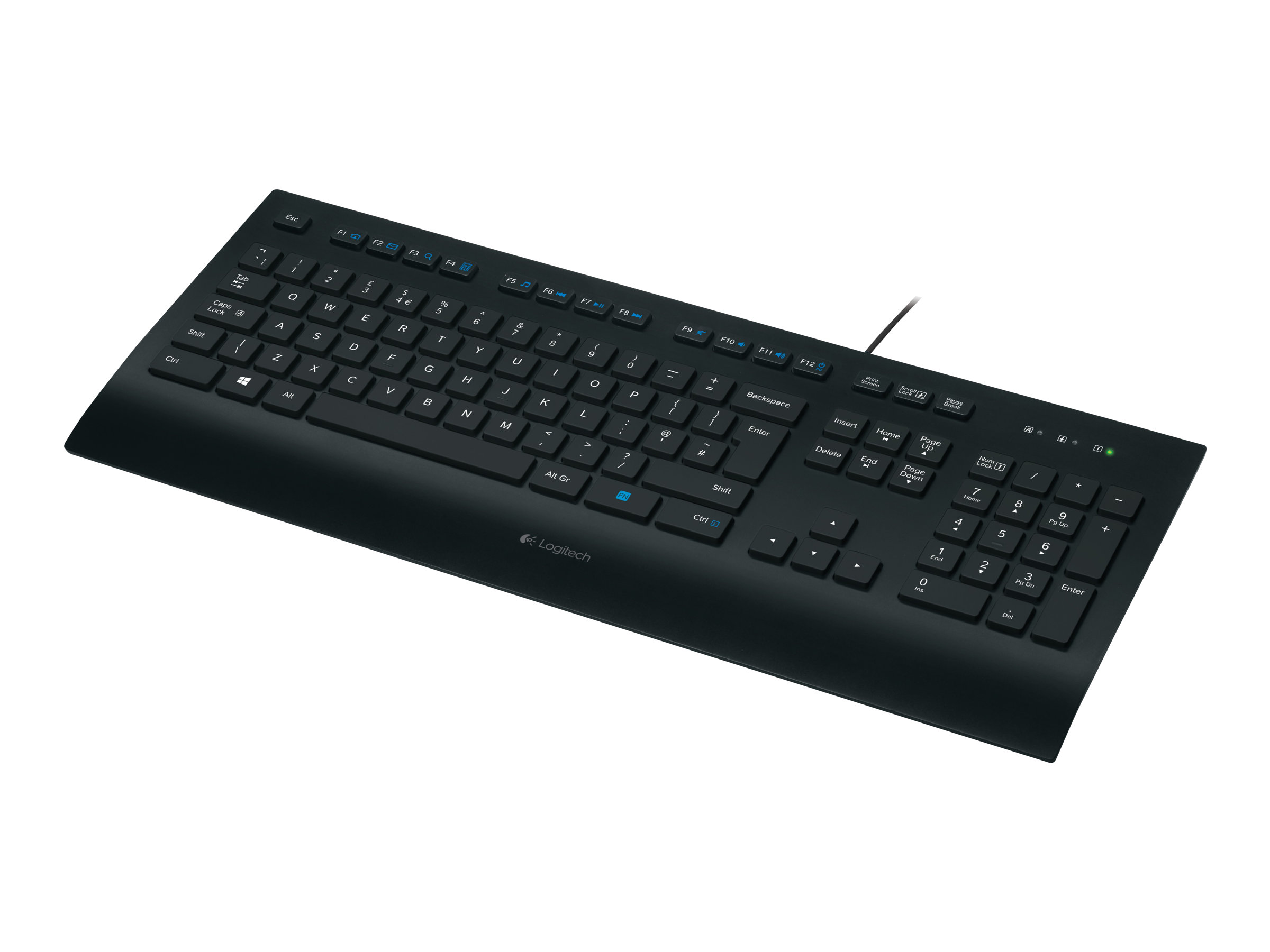 Tastatur K280e Corded Keyboard for Business - Kabelgebundene Business Tastatur für Windows - Linux und Chrome - USB-Anschluss - Handballenauflage - Spritzwassergeschützt - PC/Laptop - Deutsches QWERTZ-Layout - Schwarz