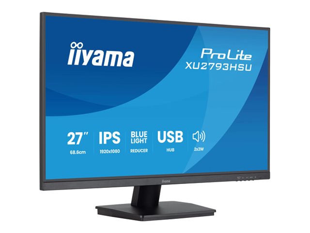 Iiyama ProLite XU2793HSU-B7 - LED-Monitor - 68.5 - 1920 x 1080 Full HD (1080p) @ 75 Hz - IPS - 300 cd/m² - 1300:1 - 1 ms - HDMI - DisplayPort - Lautsprecher - Schwarz - Matte
