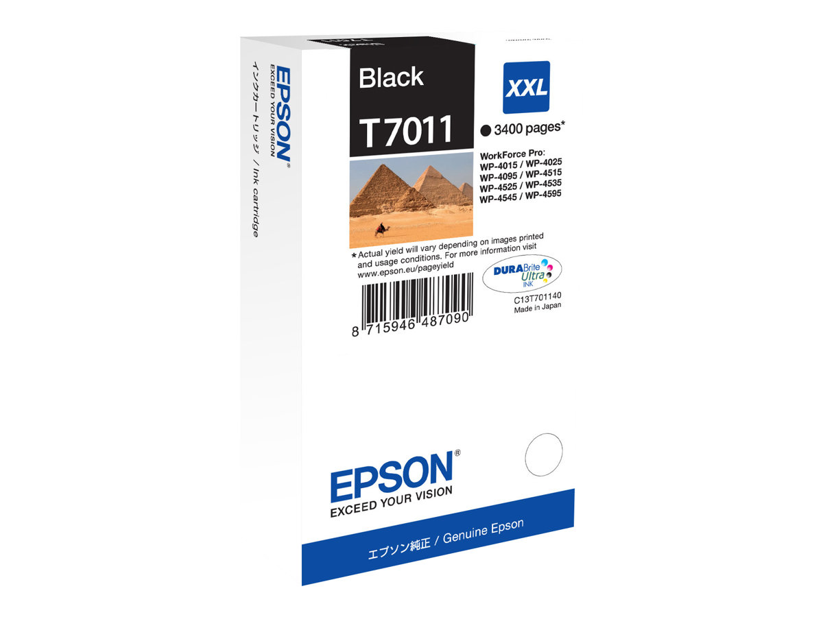 Tintenpatrone C13T70114010 XXL schwarz - Blisterverpackung - Tintenpatrone - für WorkForce Pro WP-4015 DN - WP-4095 DN - WP-4515 DN - WP-4525 DNF - WP-4595 DNF Tintenpatrone C13T70114010 XXL schwarz - Blisterverpackung - Tintenpatrone - für WorkForce Pro WP-4015 DN - WP-4095 DN - WP-4515 DN - WP-4525 DNF - WP-4595 DNF