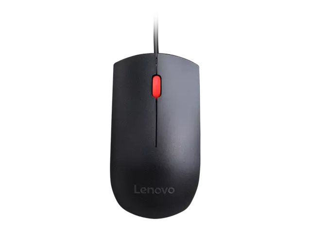 Lenovo Essential - Maus - rechts- und linkshändig - optisch - 3 Tasten - kabelgebunden - USB - Schwarz Lenovo Essential - Maus - rechts- und linkshändig - optisch - 3 Tasten - kabelgebunden - USB - Schwarz