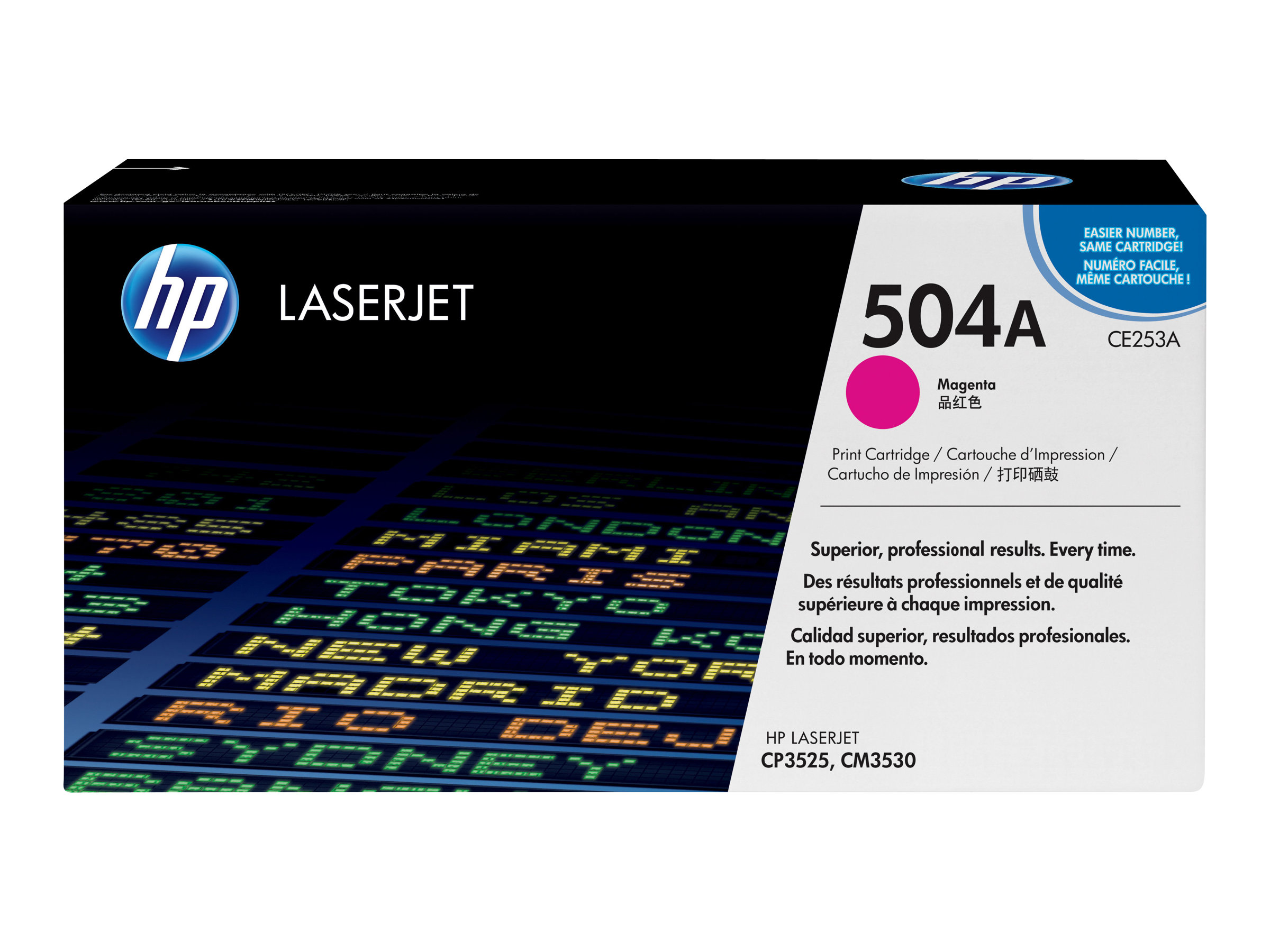 HP 504A - Magenta - Original - LaserJet - Tonerpatrone (CE253A) - für Color LaserJet CM3530 MFP - CM3530fs MFP - CP3525 - CP3525dn - CP3525n - CP3525x