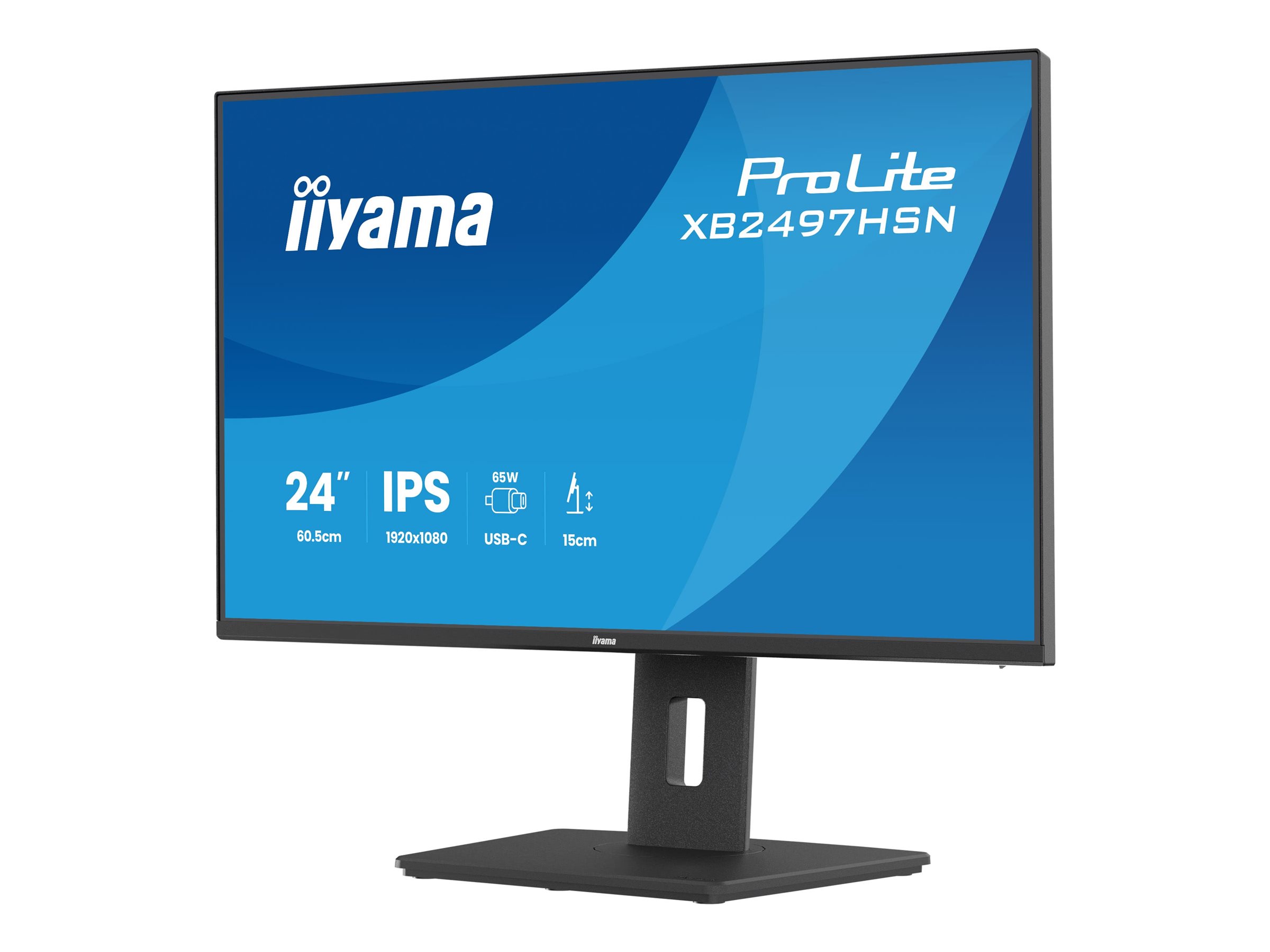 Iiyama ProLite XB2497HSN-B1 - LED-Monitor - (23.8" sichtbar) - 1920 x 1080 Full HD (1080p) @ 100 Hz - IPS - 350 cd/m² - 1500:1 - 1 ms - 2xHDMI - 2xDisplayPort - Lautsprecher - Schwarz - Matte