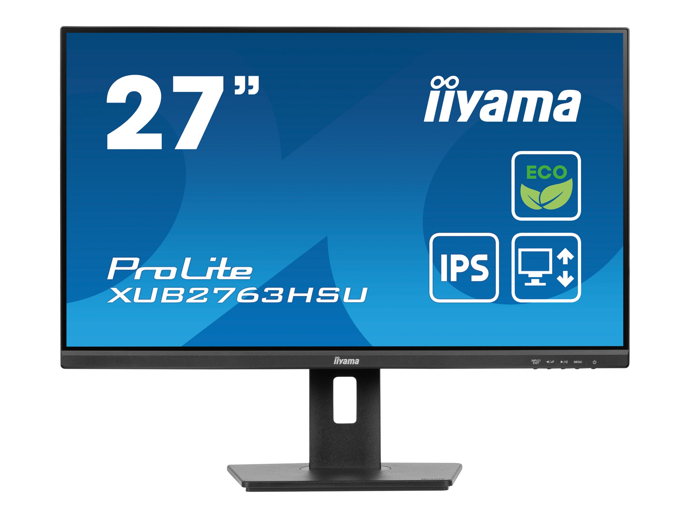 Iiyama ProLite XUB2763HSU-B1 - LED-Monitor - 68.6 cm (27") 1920 x 1080 FHD (1080p) @ 100 Hz IPS 3 ms - 1920 x 1080 Full HD (1080p) @ 100 Hz - IPS - 250 cd/m² - 1300:1 - 3 ms - HDMI - DisplayPort - Lautsprecher - Schwarz - Matte