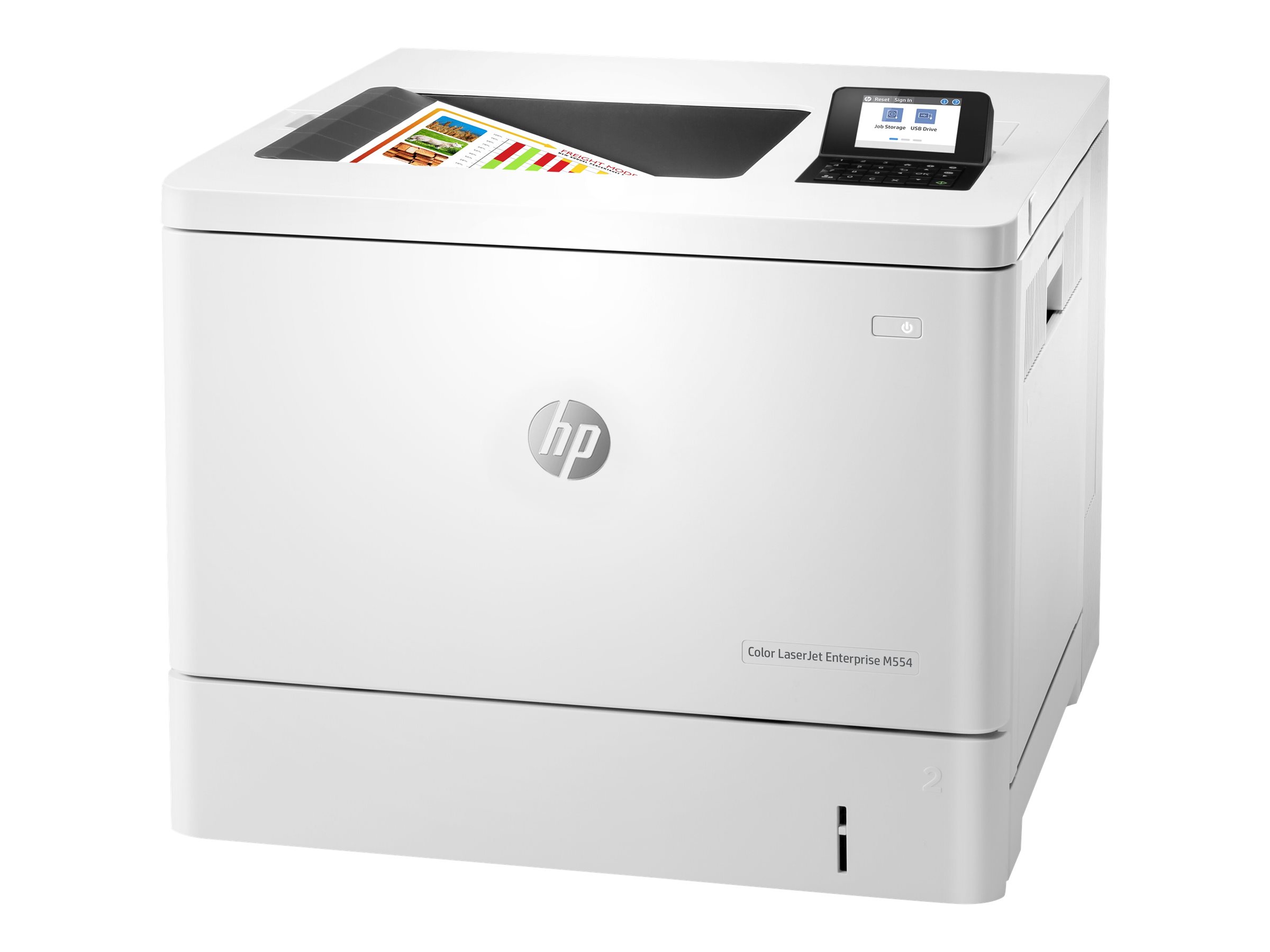 HP LaserJet Enterprise M554dn - Drucker - Farbe - Duplex - Laser - A4/Legal - 1200 x 1200 dpi - bis - / bis zu 33 Seiten/Min. (Farbe) - Kapazität: 650 Blätter - USB 2.0 - Gigabit LAN - USB 2.0-Host