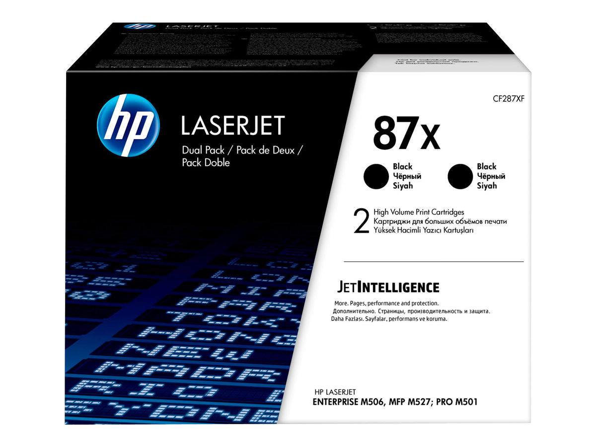 HP 87X schwarz Doppelpack f. HP M506dh M506dn M506n M506x M527dn MFP M527f - für LaserJet Managed E50045; LaserJet Managed Flow MFP E52545