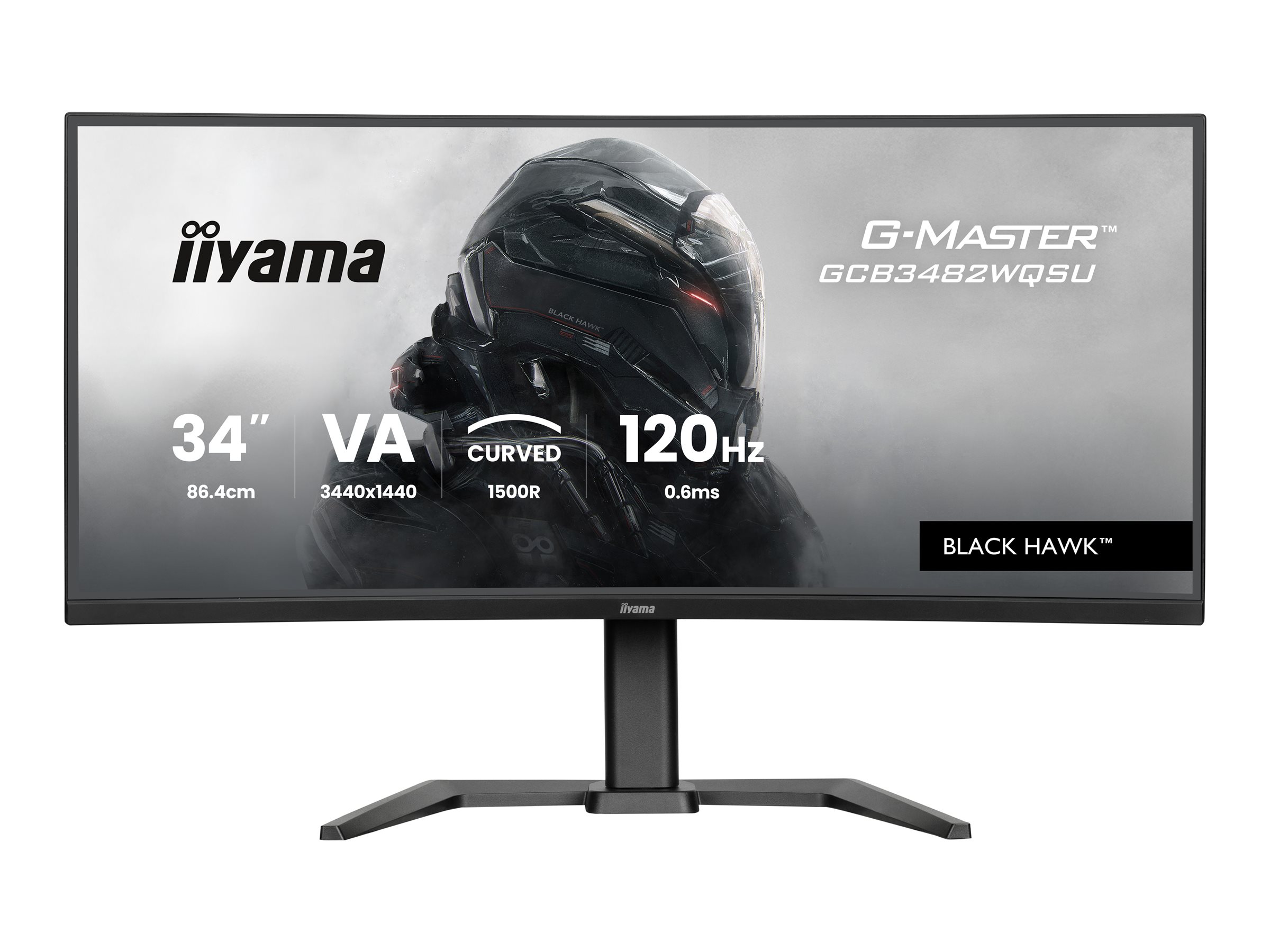 Iiyama GCB3482WQSU-B1 - LED-Monitor - Gaming - - 3440 x 1440 WQHD @ 120 Hz - VA - 500 cd/m² - 3000:1 - 0.6 ms - 2xHDMI - DisplayPort - Lautsprecher