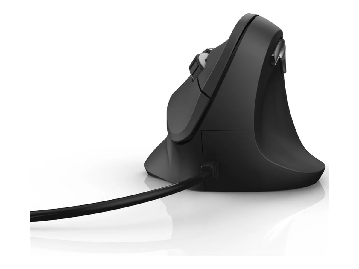 Hama Vertical Ergonomic - Vertikale Maus - - Für Rechtshänder - optisch - 6 Tasten - kabelgebunden - USB - Schwarz