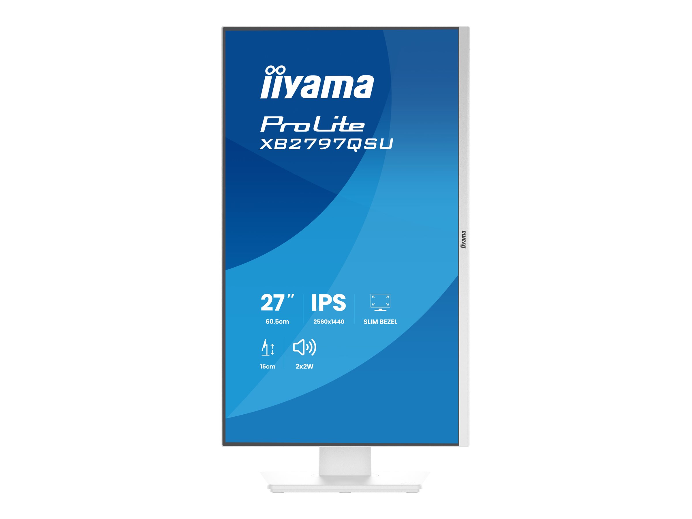Iiyama ProLite XB2797QSU-W1 - LED-Monitor - 2560 x 1440 QHD @ 75 Hz - IPS - 350 cd/m² - 1000:1 - 1 ms - 2xHDMI - DisplayPort - Lautsprecher - weiß - Matte