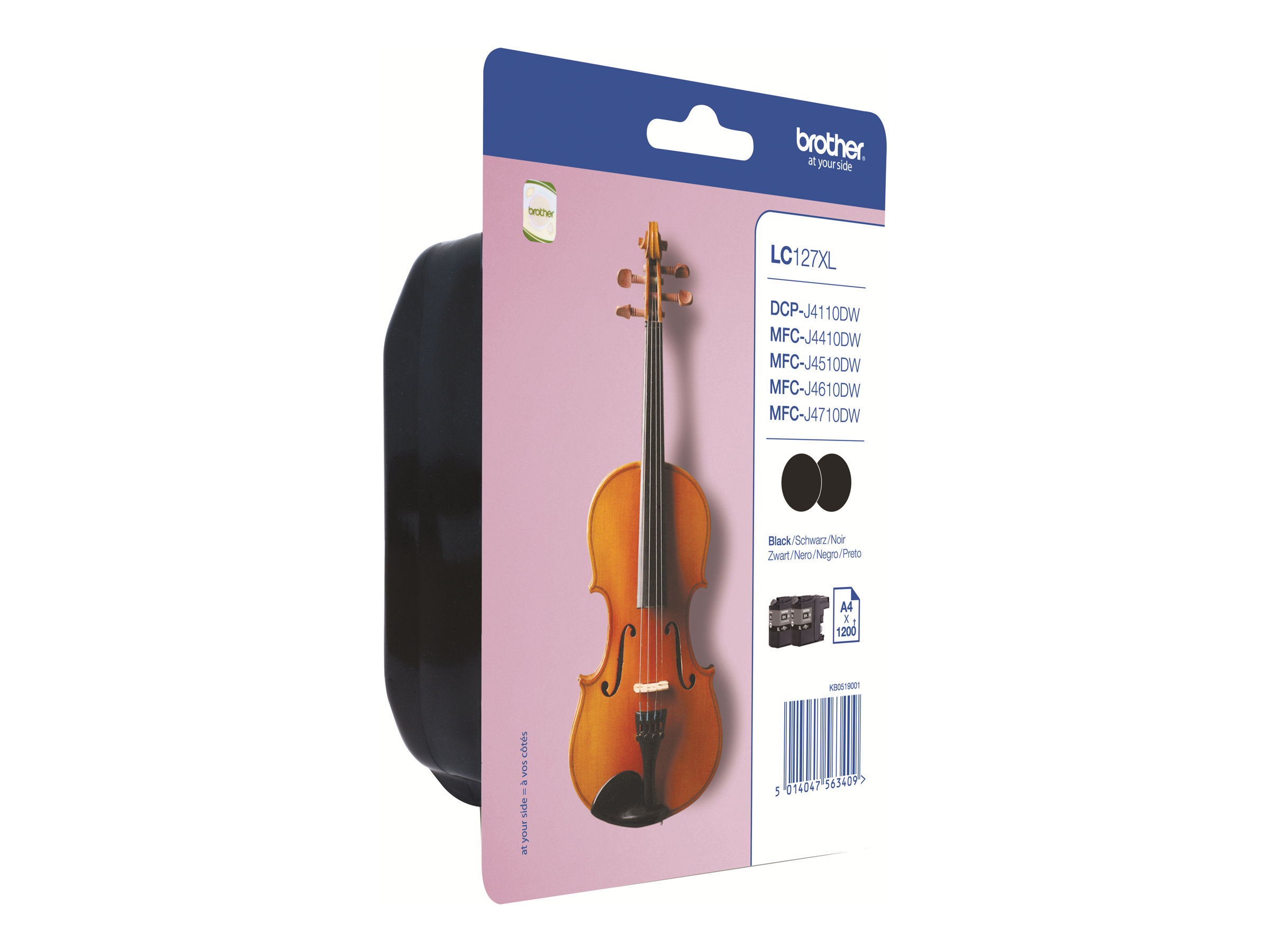 Brother LC127XLBK Twin-Pack - 2er-Pack - Schwarz - Original - Blister mit Diebstahlsicherung - Tintenpatrone - für Brother DCP-J4110DW - MFC-J4410DW - MFC-J4510DW - MFC-J4710DW