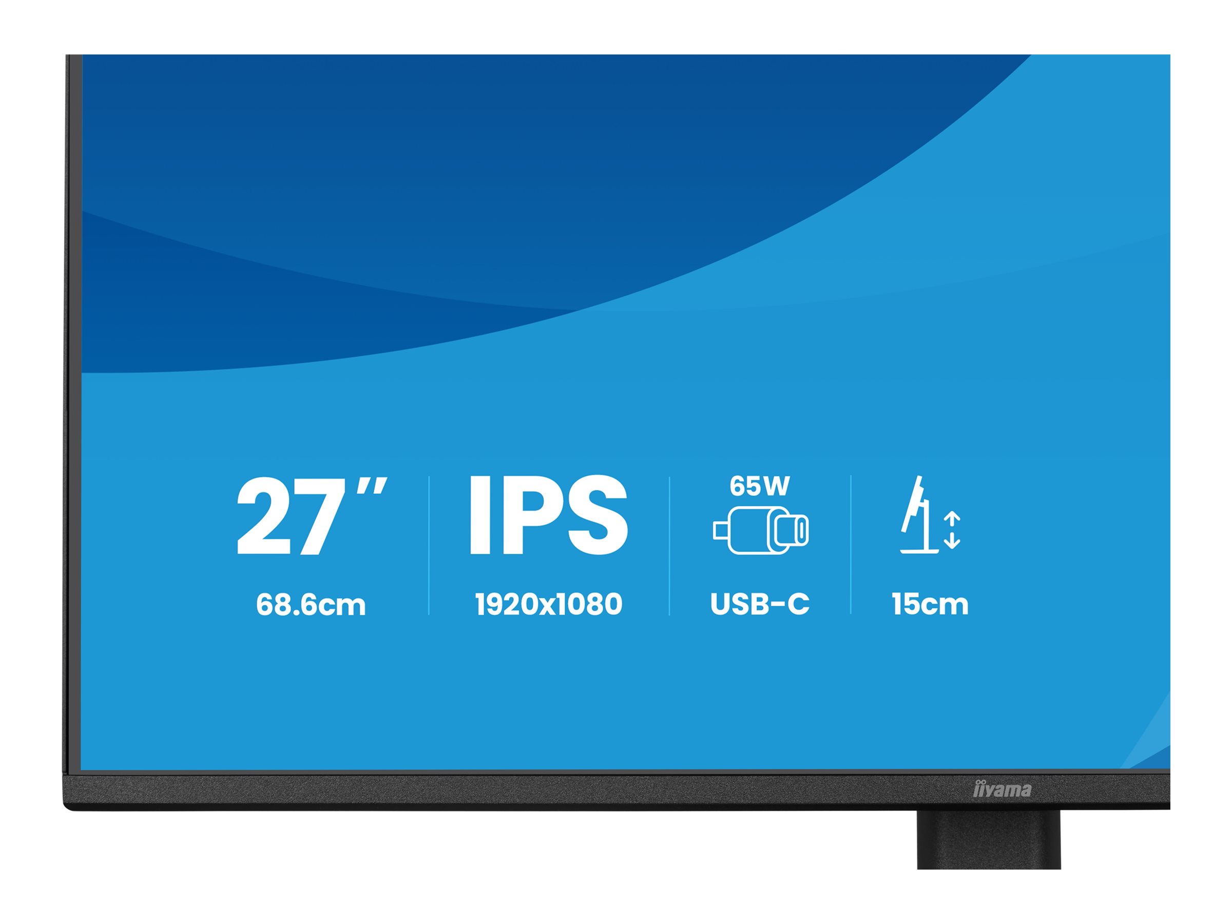Iiyama ProLite XB2797HSN-B1 - LED-Monitor - 1920 x 1080 Full HD (1080p) @ 100 Hz - IPS - 350 cd/m² - 1500:1 - 1 ms - HDMI - DisplayPort - USB-C - Lautsprecher - Schwarz