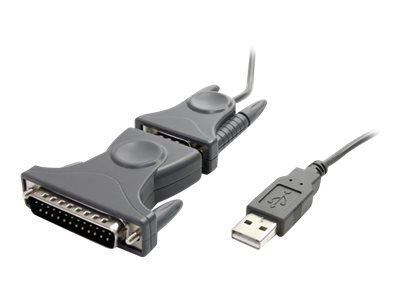 Adapterkabel USB2 -> RS232/DB9/DB25 St./St. 90cm - St/St - USB zu Seriell Adapter/ Konverter Kabel - Serieller Adapter - USB 2.0 - Grau Adapterkabel USB2 -> RS232/DB9/DB25 St./St. 90cm - St/St - USB zu Seriell Adapter/ Konverter Kabel - Serieller Adapter - USB 2.0 - Grau