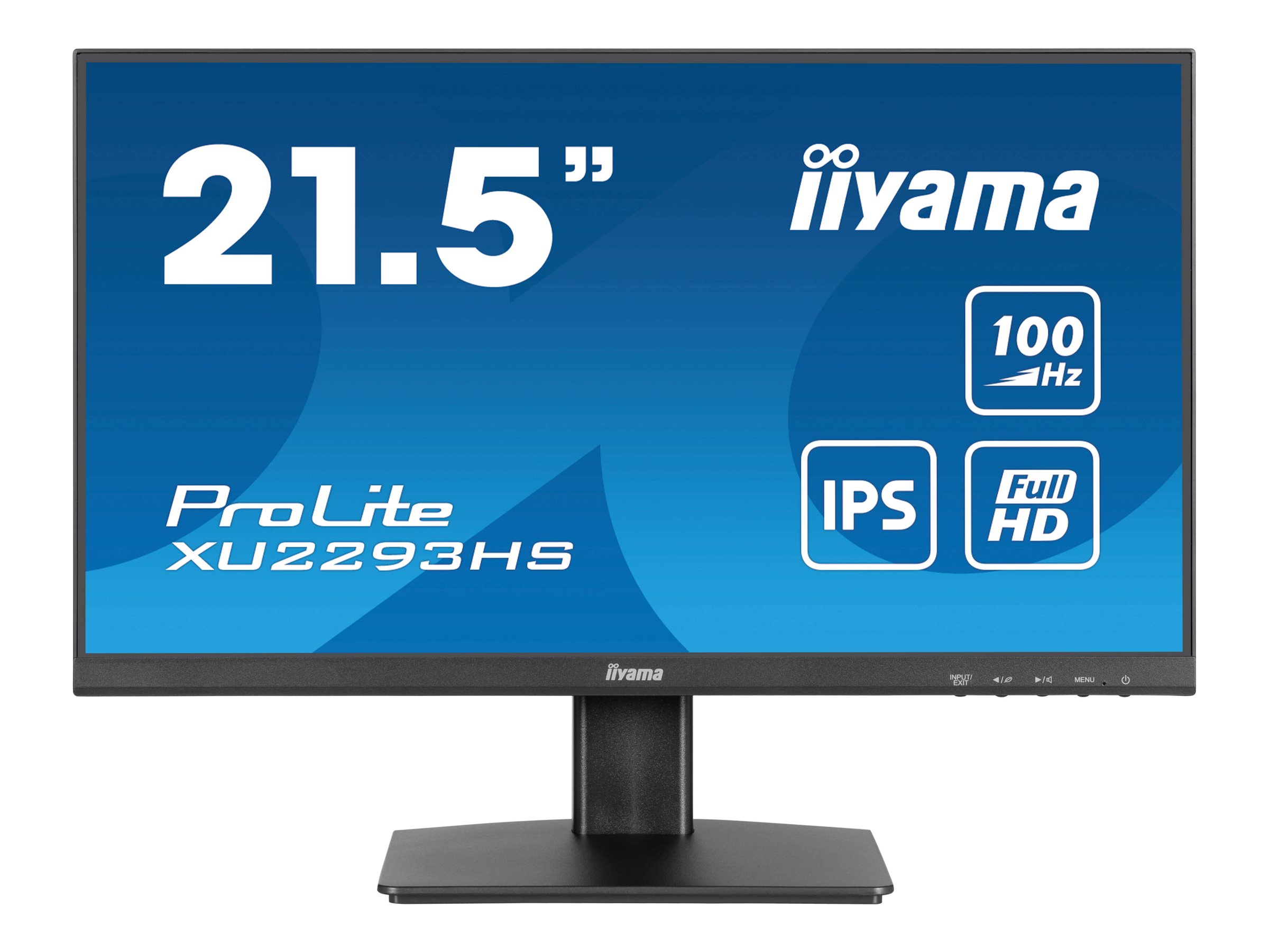 Iiyama ProLite XU2293HS-B6 - LED-Monitor - 55.9 cm - (21.5" sichtbar) - 1920 x 1080 Full HD (1080p) @ 100 Hz - IPS - 300 cd/m² - 1000:1 - 1 ms - HDMI - DisplayPort - Lautsprecher - Schwarz - Matte