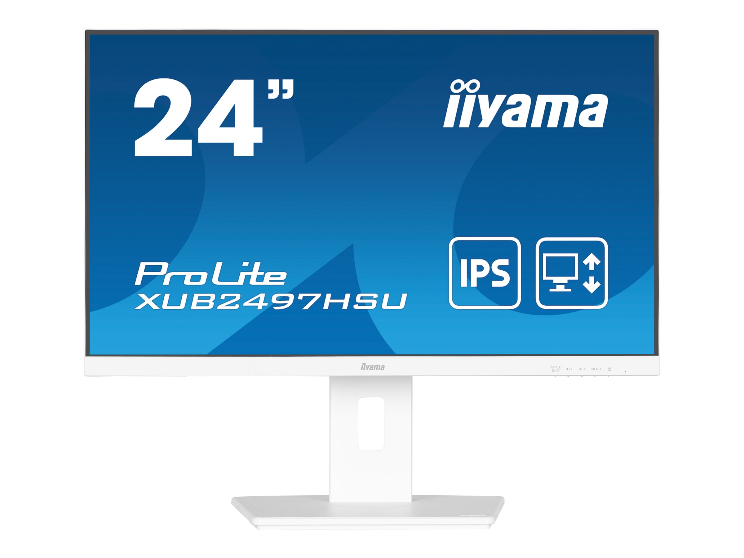 Iiyama ProLite XUB2497HSU-W2 - LED-Monitor - 61 cm - (23.8" sichtbar) - 1920 x 1080 Full HD (1080p) @ 100 Hz - IPS - 250 cd/m² - 1300:1 - 1 ms - HDMI - DisplayPort - Lautsprecher - Mattes Weiß