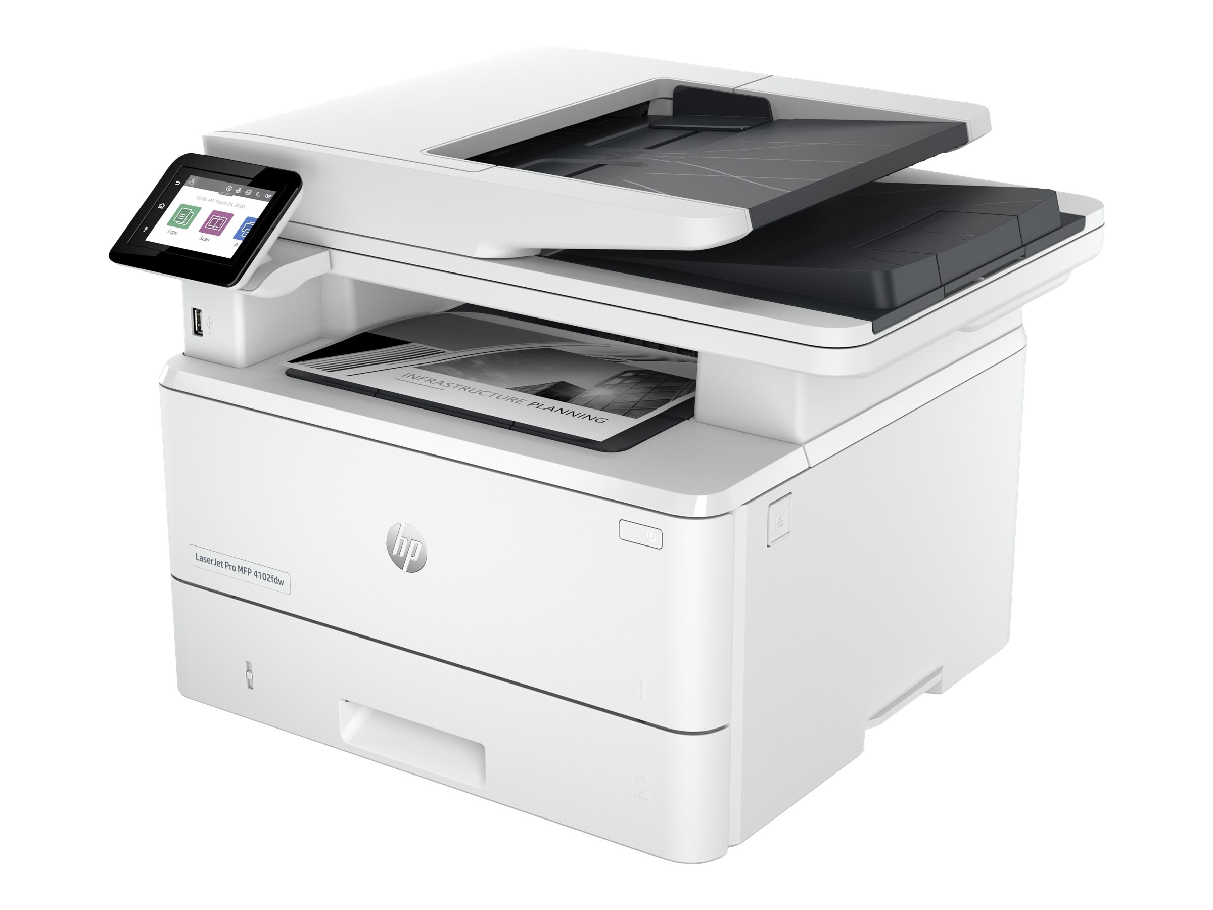 HP LaserJet Pro MFP 4102dw Multifunktionsdrucker s/w Laser Legal (216 x 356 mm) - (Original) - A4/Legal (Medien) - bis zu 38 Seiten/Min. (Kopieren) - bis zu 40 Seiten/Min. (Drucken) - 350 Blatt - Gigabit LAN - Wi-Fi(n) - USB - USB-Host - Bluetooth - USB…
